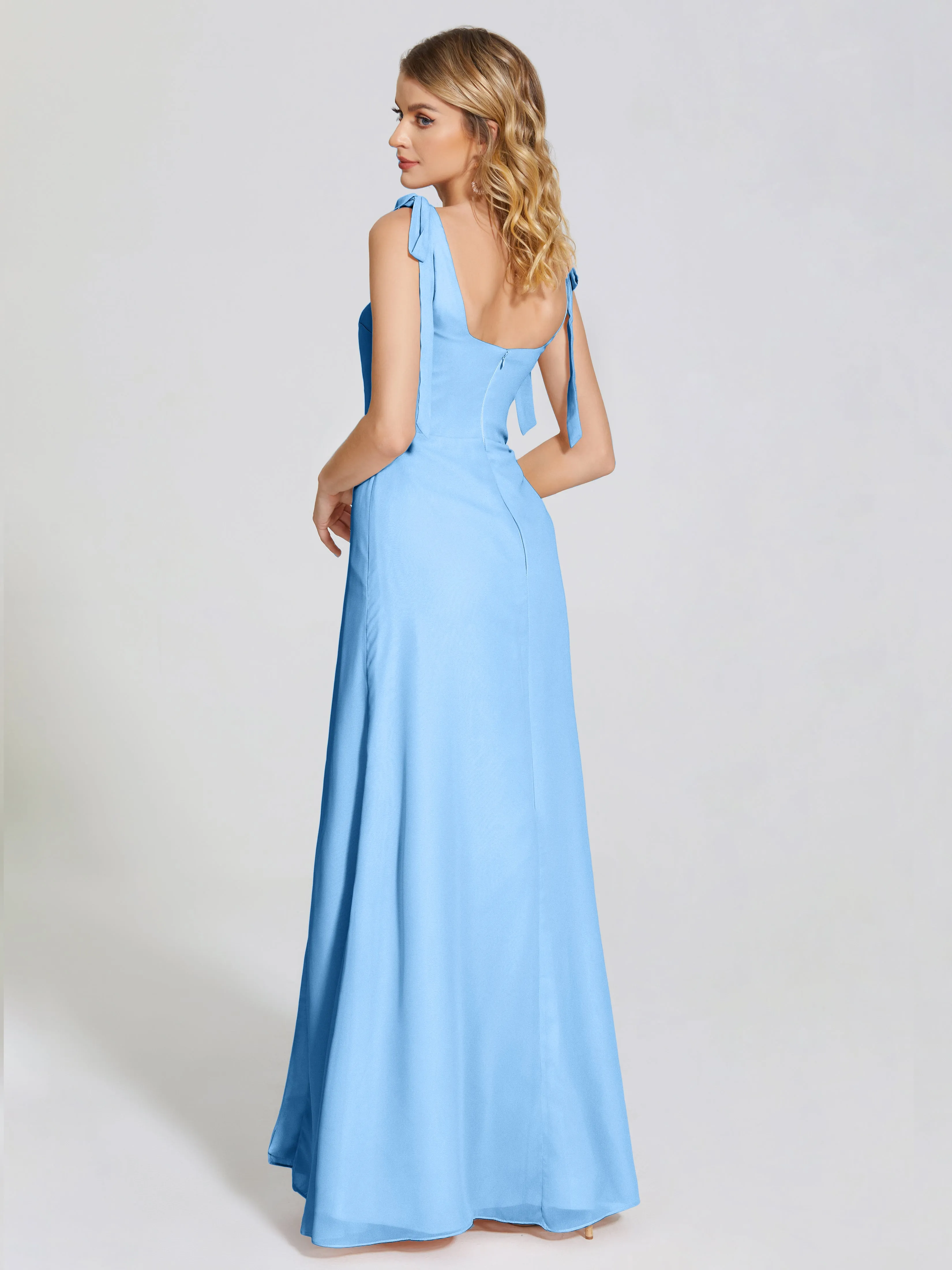 Michelle Elegant Square Neckline Chiffon Bridesmaid Dresses