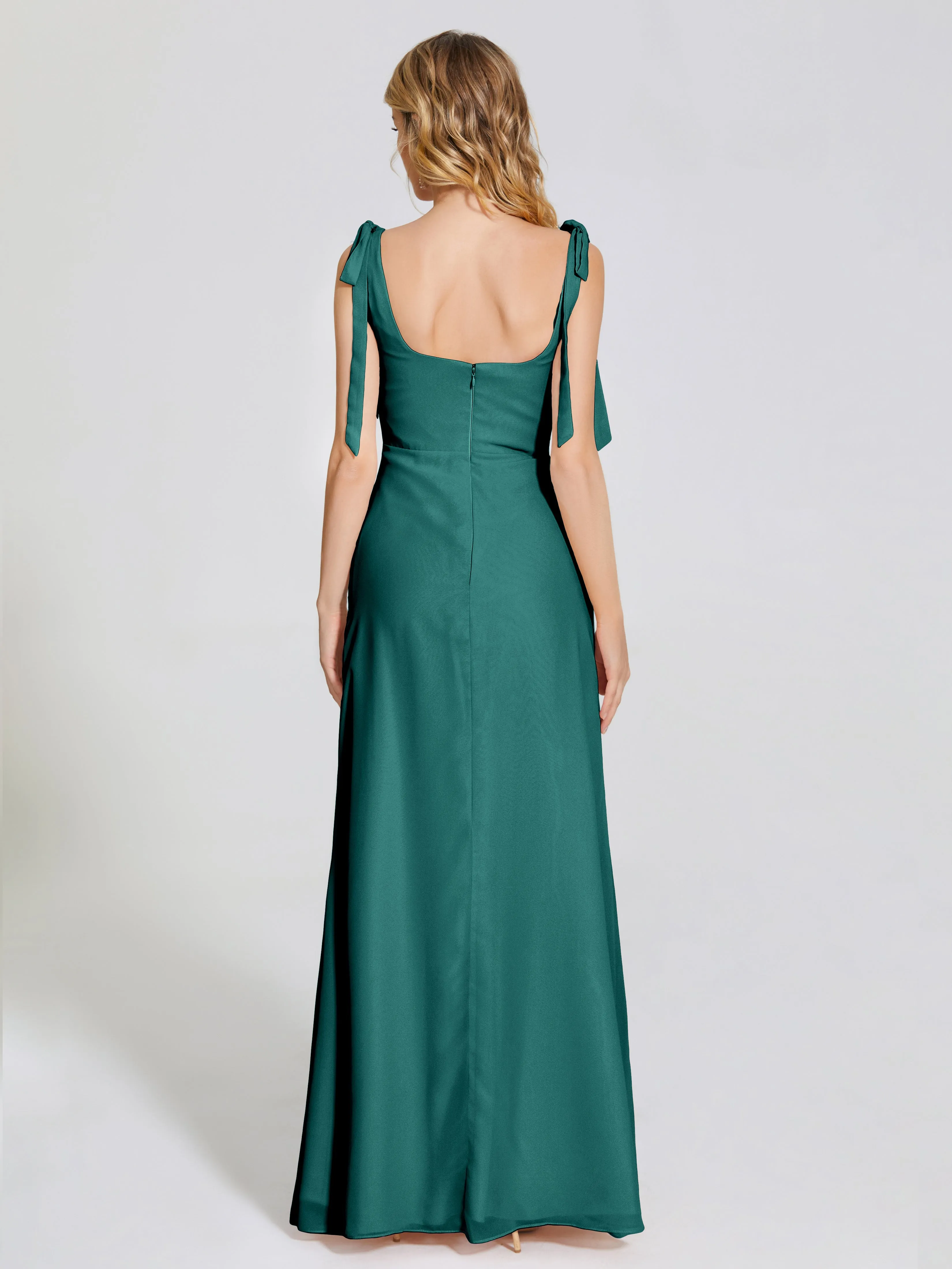 Michelle Elegant Square Neckline Chiffon Bridesmaid Dresses