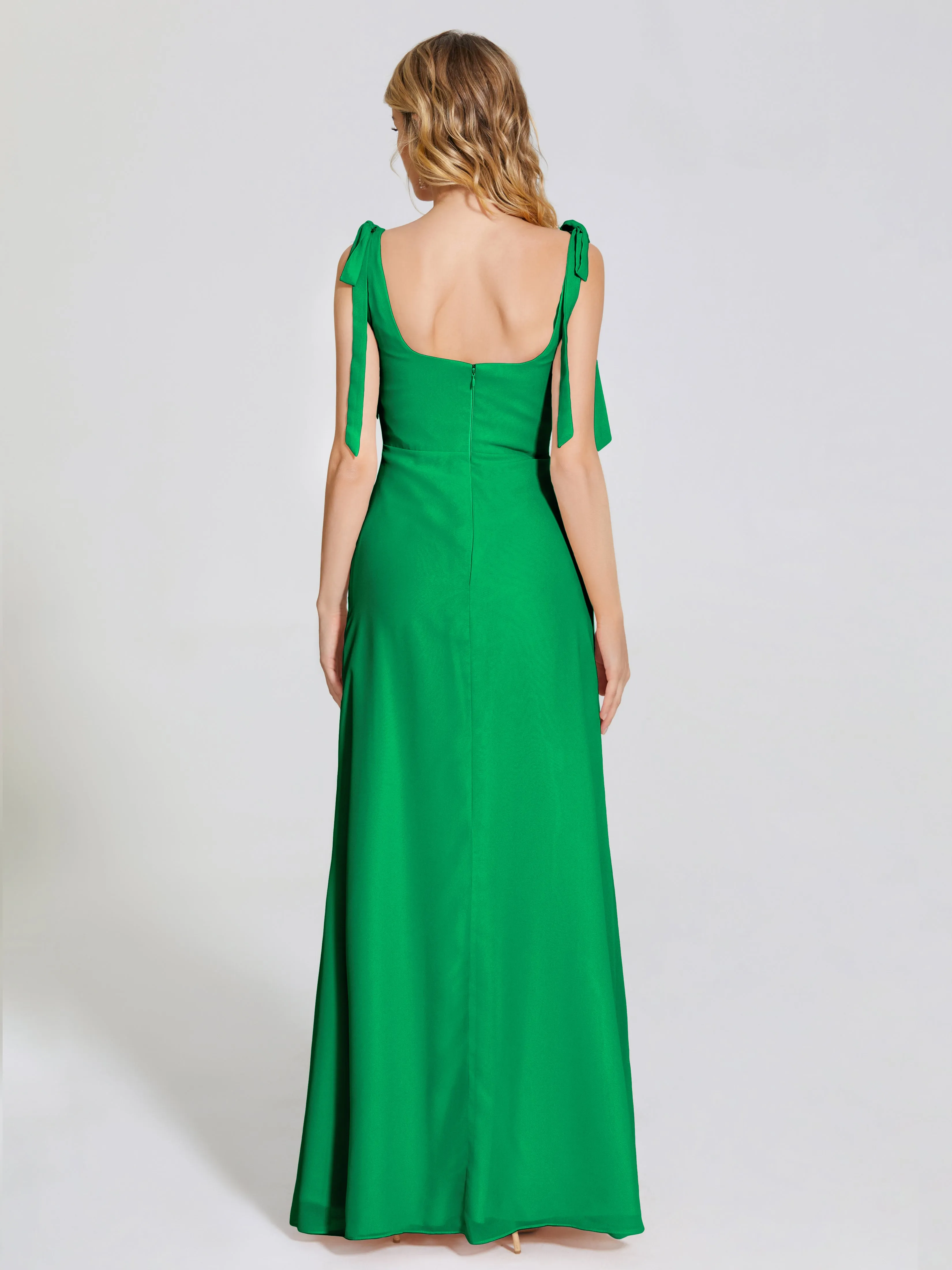 Michelle Elegant Square Neckline Chiffon Bridesmaid Dresses