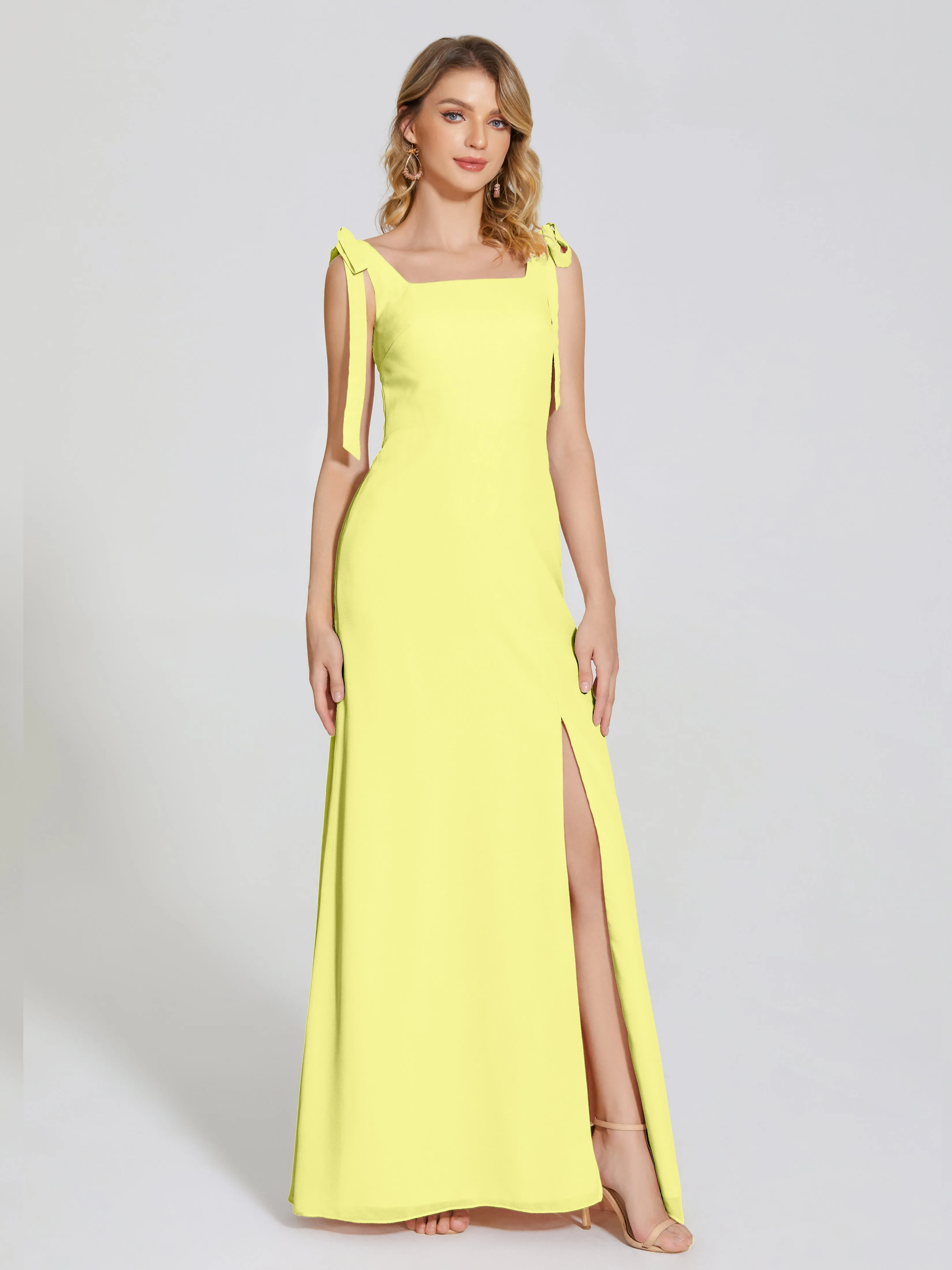 Michelle Elegant Square Neckline Chiffon Bridesmaid Dresses