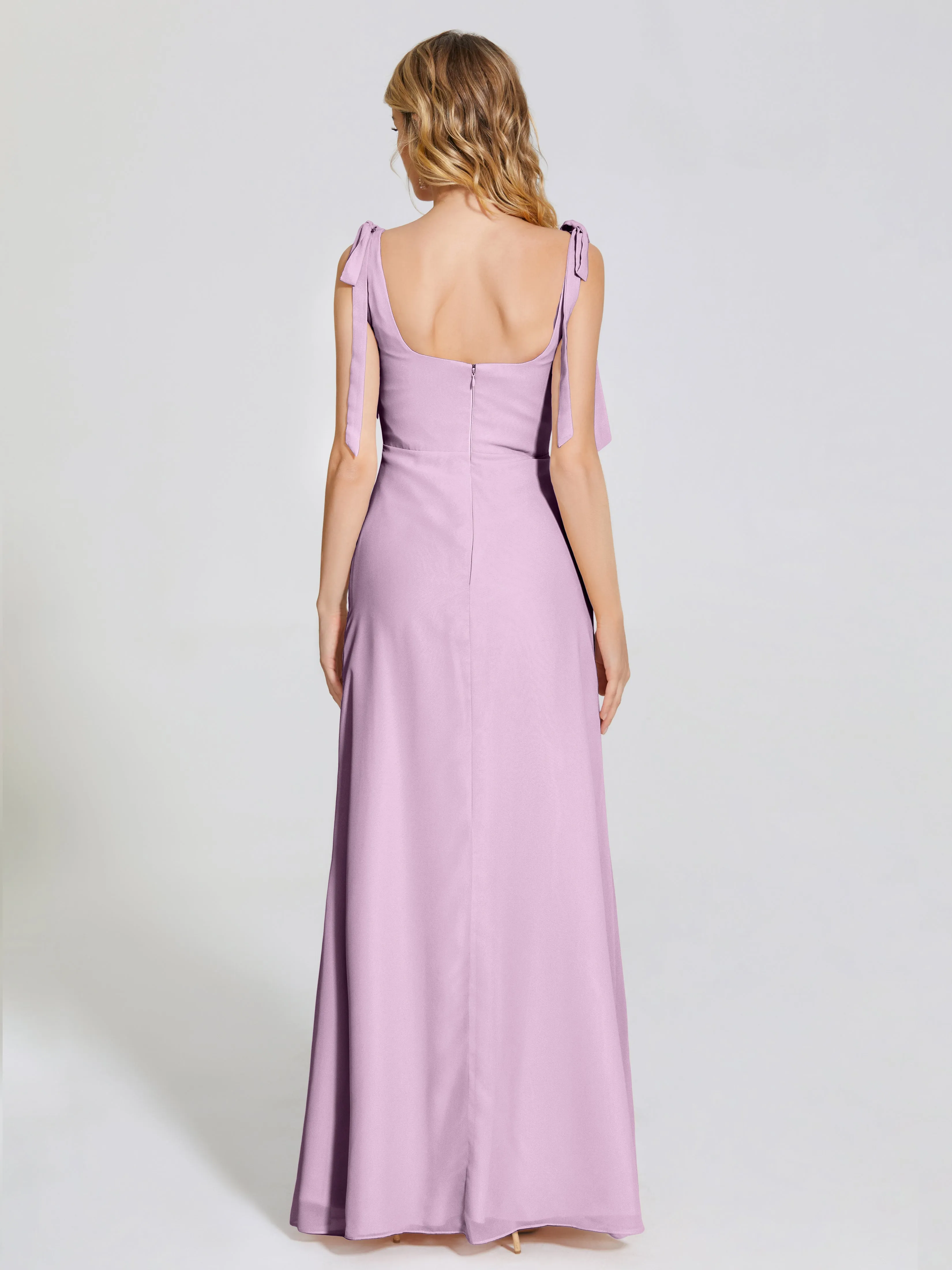 Michelle Elegant Square Neckline Chiffon Bridesmaid Dresses