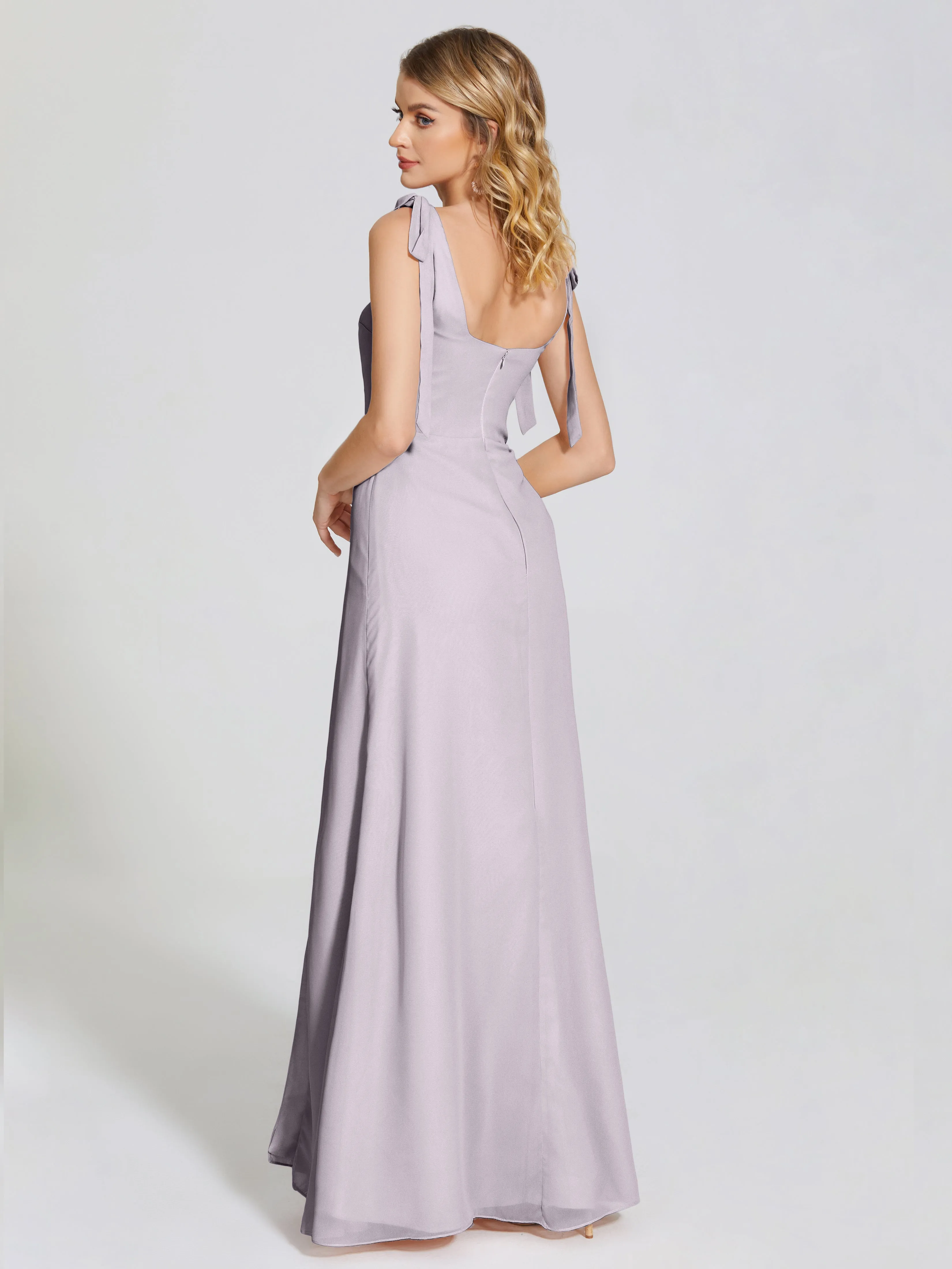 Michelle Elegant Square Neckline Chiffon Bridesmaid Dresses