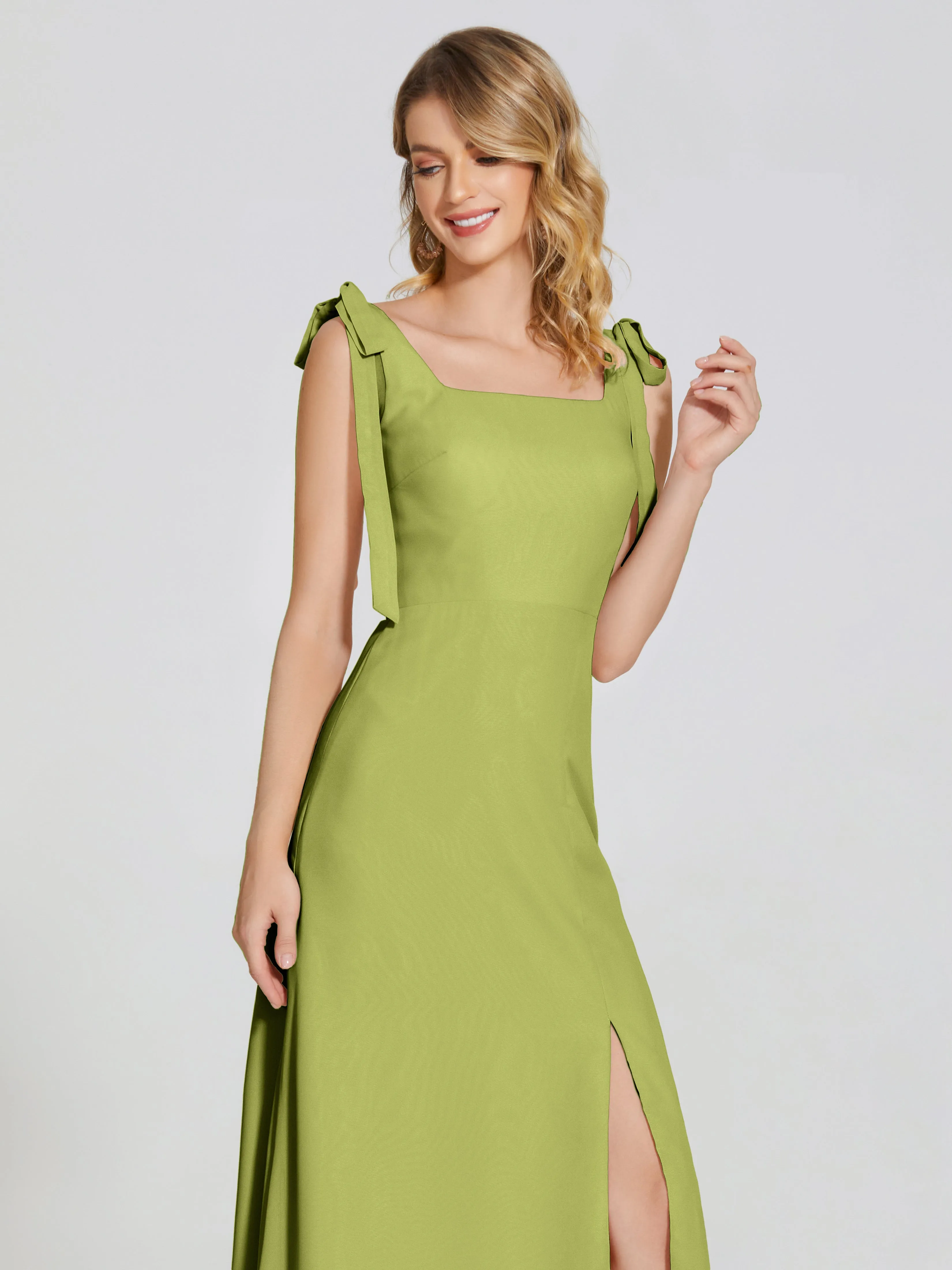 Michelle Elegant Square Neckline Chiffon Bridesmaid Dresses