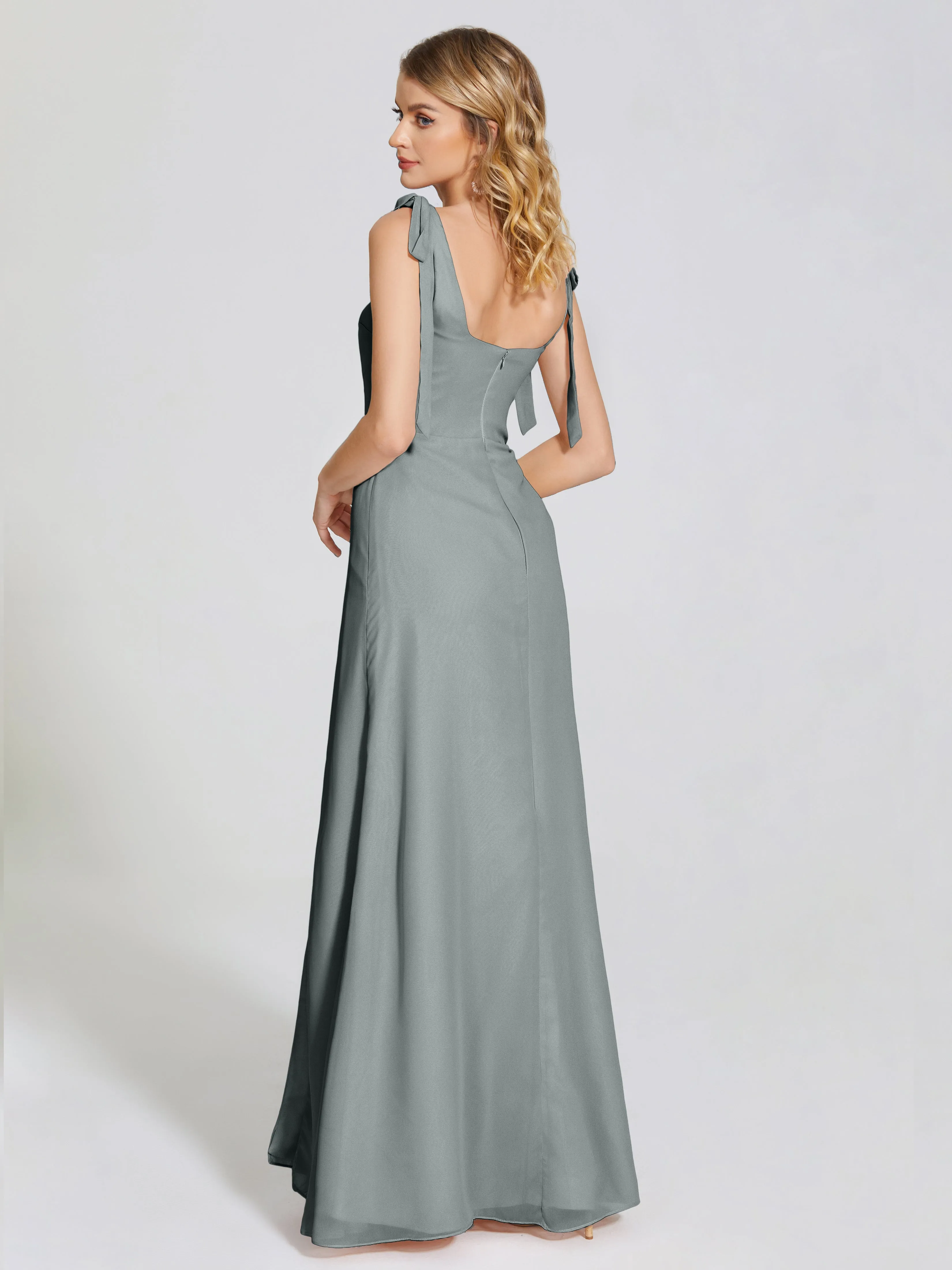 Michelle Elegant Square Neckline Chiffon Bridesmaid Dresses