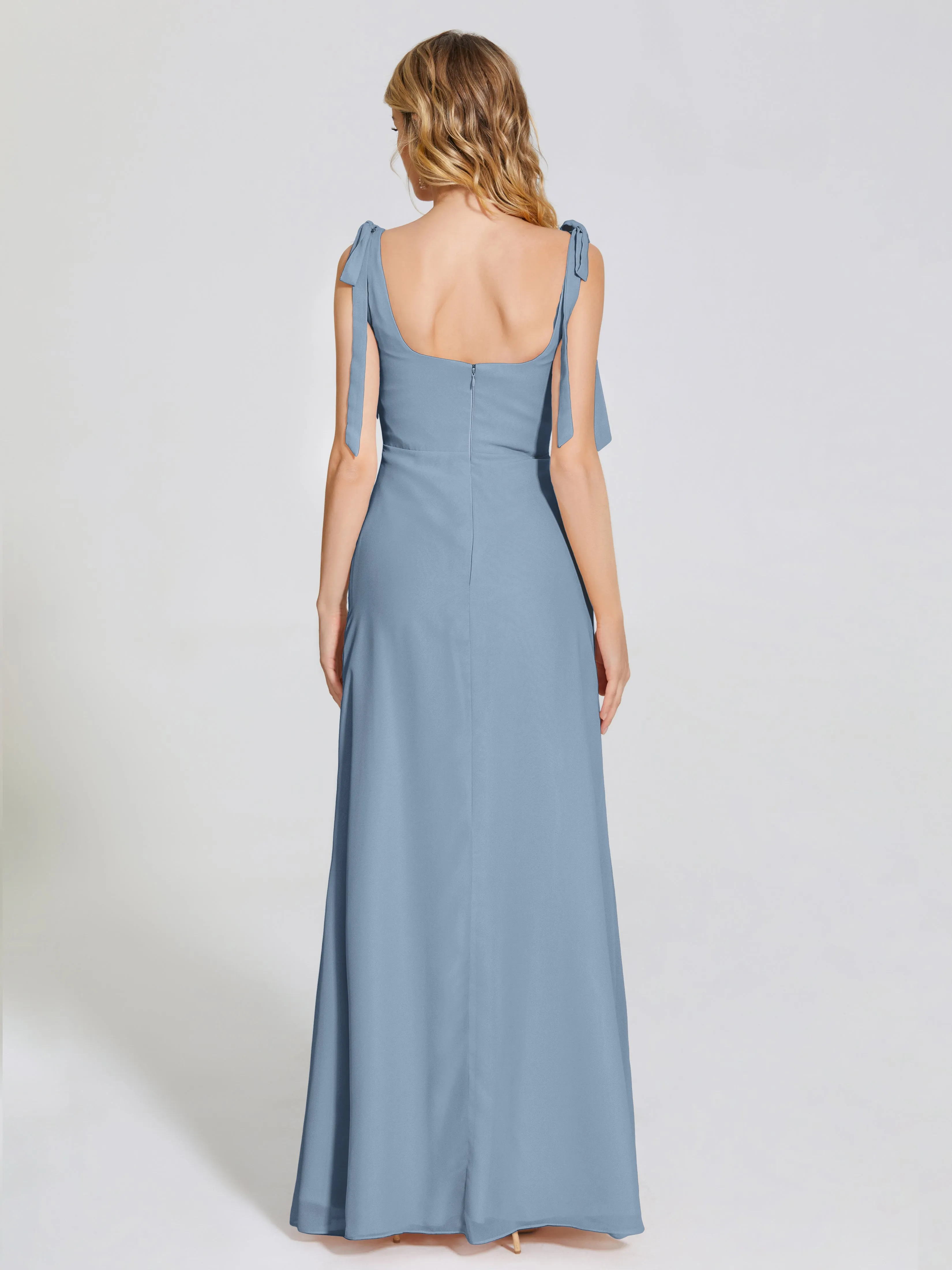 Michelle Elegant Square Neckline Chiffon Bridesmaid Dresses
