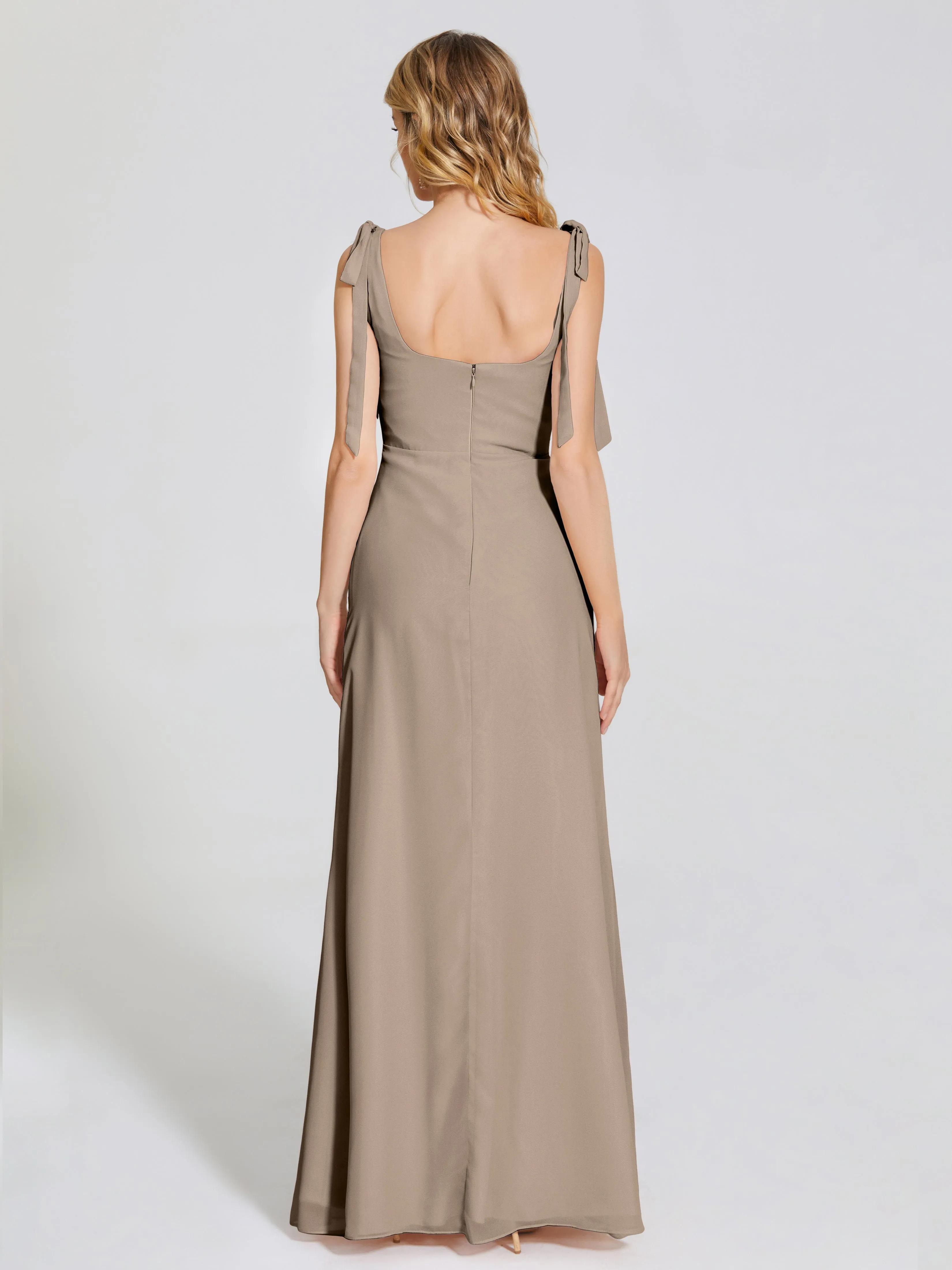 Michelle Elegant Square Neckline Chiffon Bridesmaid Dresses