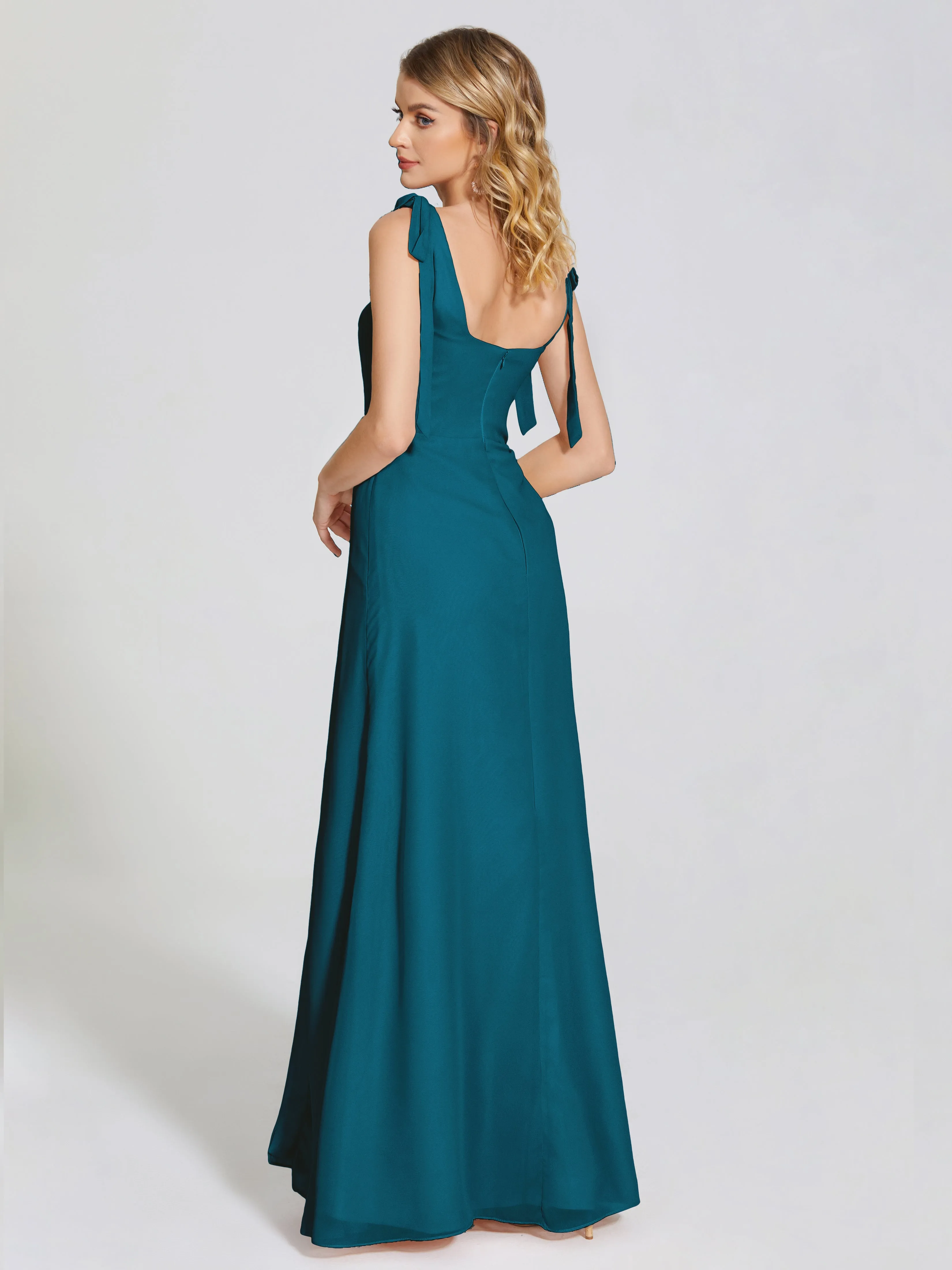 Michelle Elegant Square Neckline Chiffon Bridesmaid Dresses