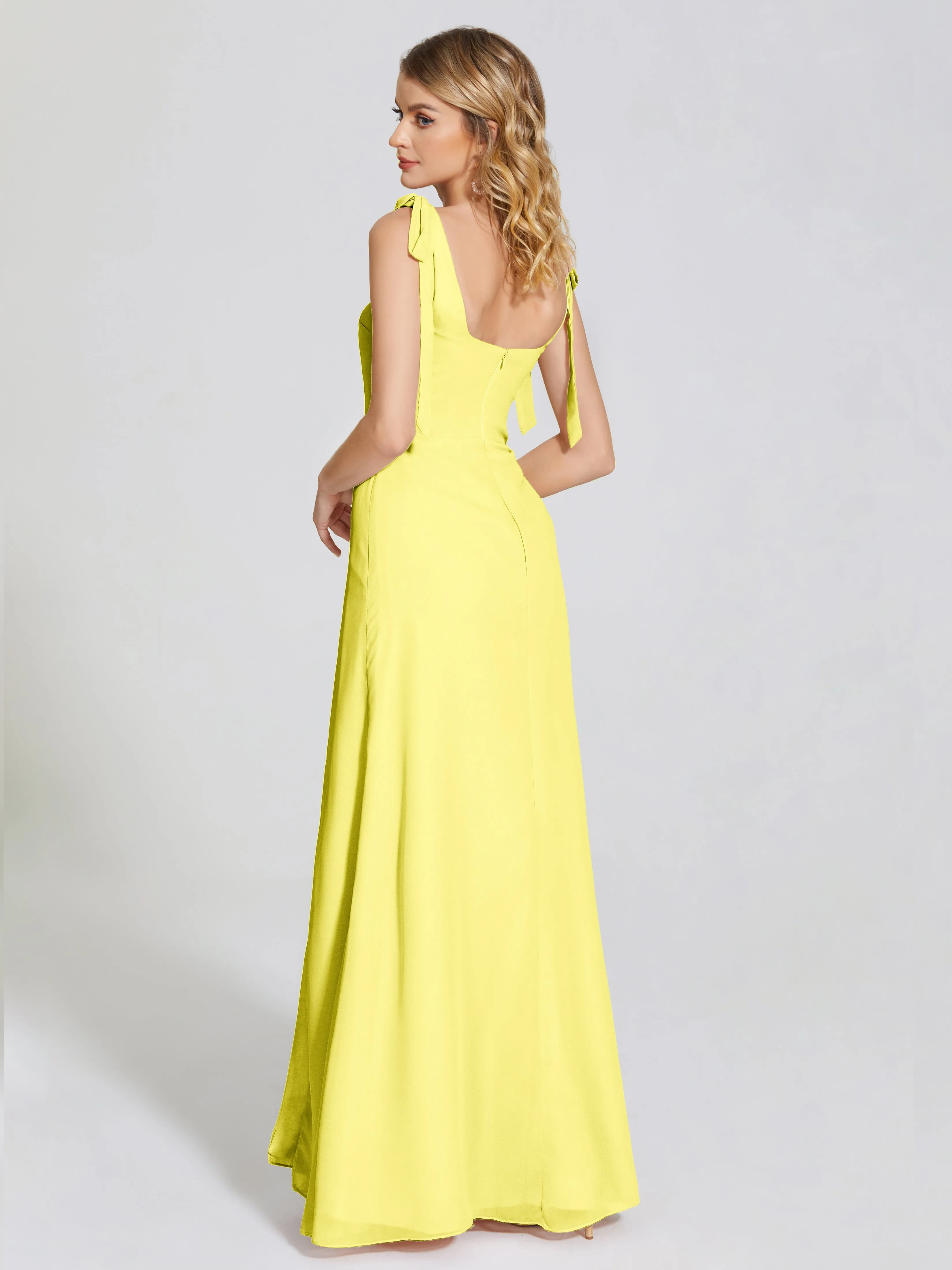 Michelle Elegant Square Neckline Chiffon Bridesmaid Dresses