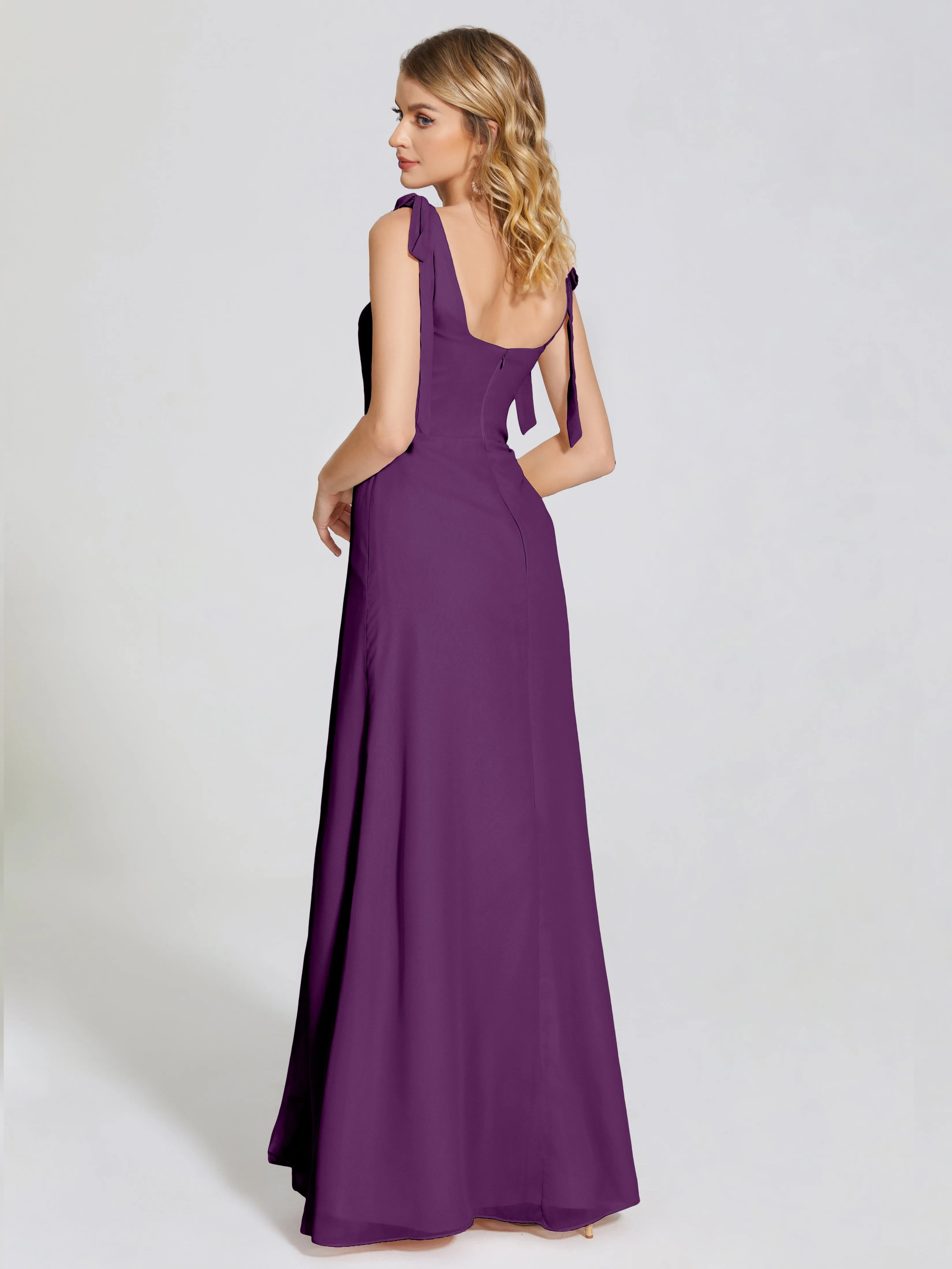 Michelle Elegant Square Neckline Chiffon Bridesmaid Dresses