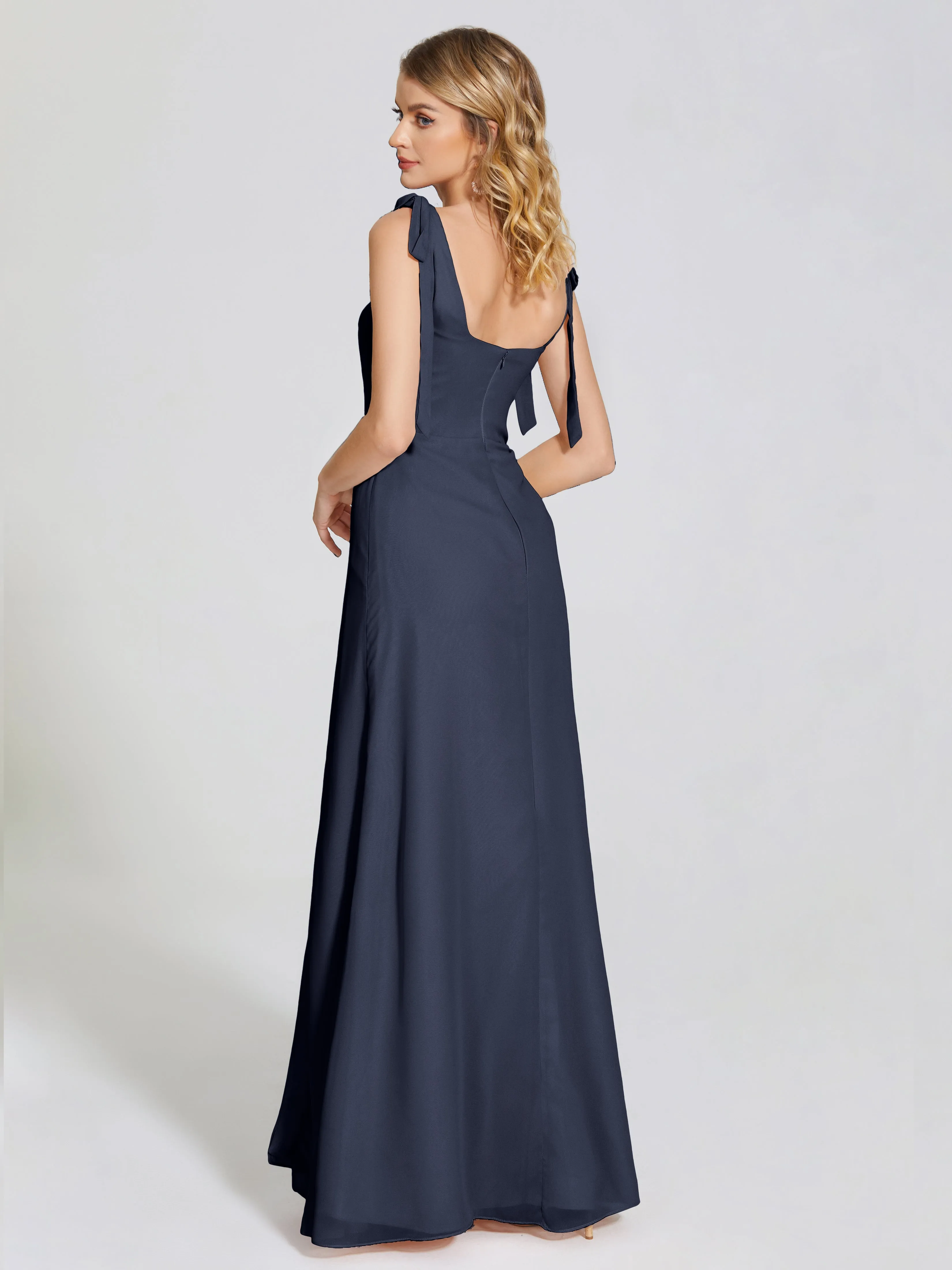Michelle Elegant Square Neckline Chiffon Bridesmaid Dresses