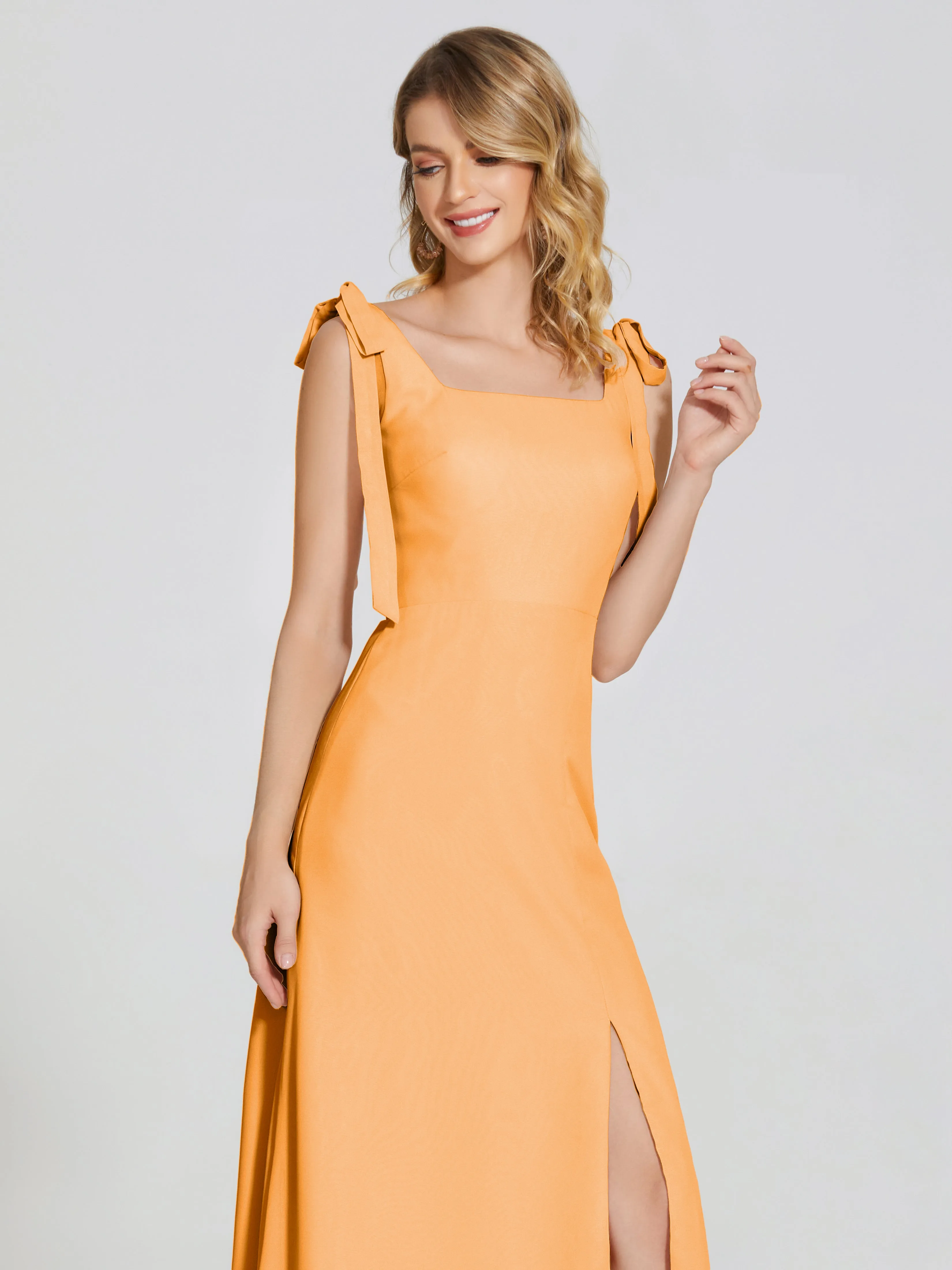 Michelle Elegant Square Neckline Chiffon Bridesmaid Dresses