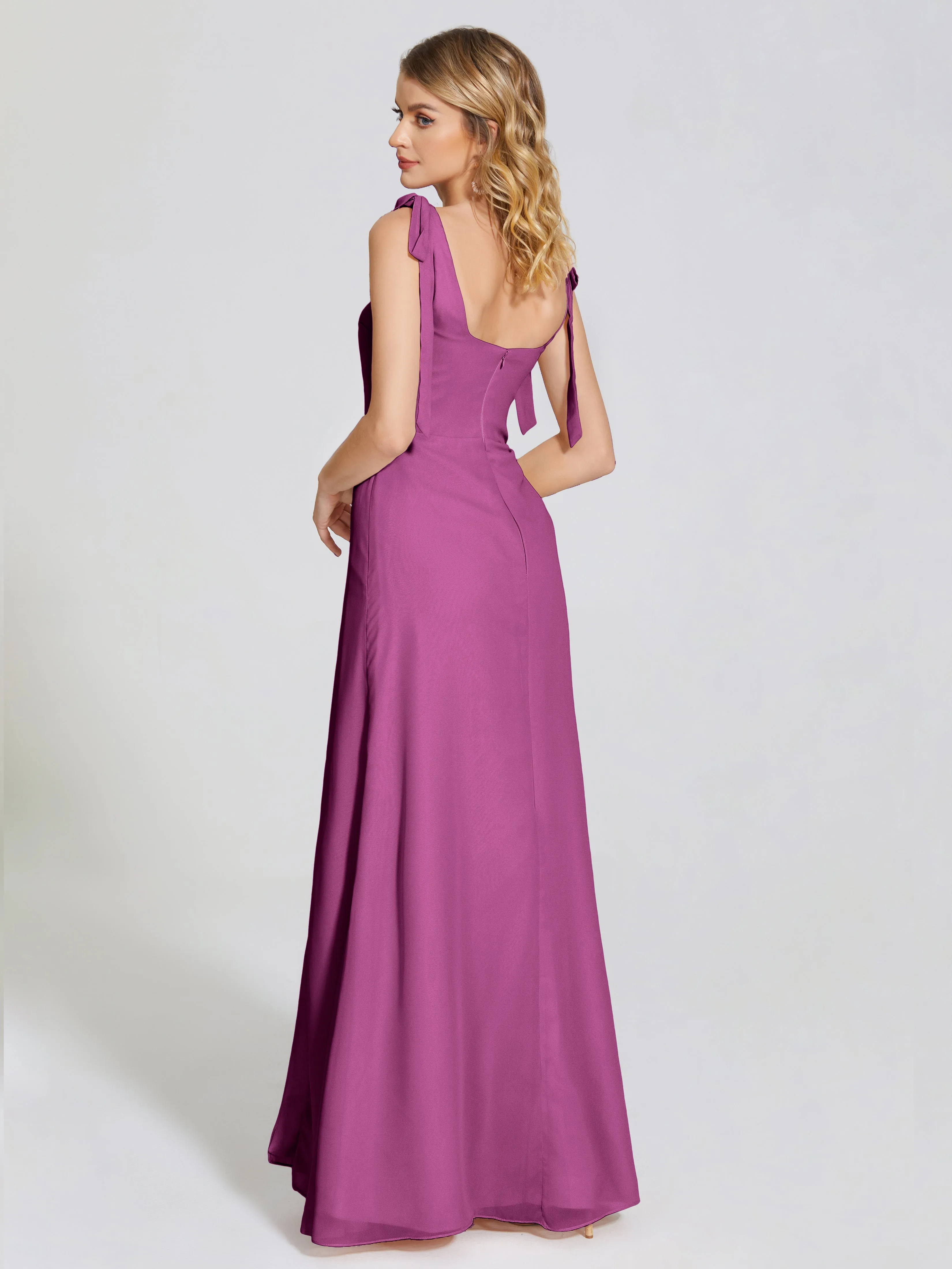 Michelle Elegant Square Neckline Chiffon Bridesmaid Dresses