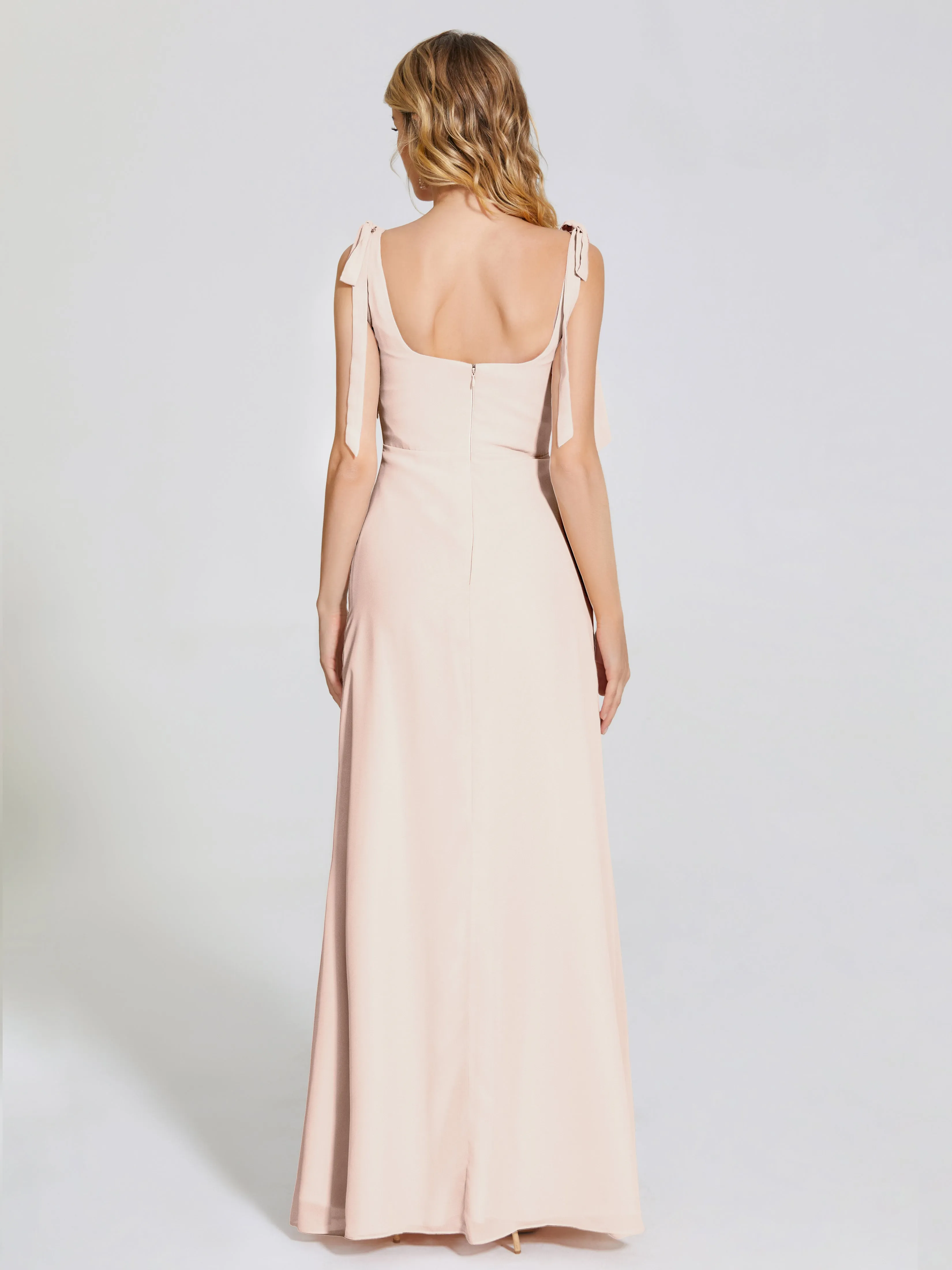 Michelle Elegant Square Neckline Chiffon Bridesmaid Dresses