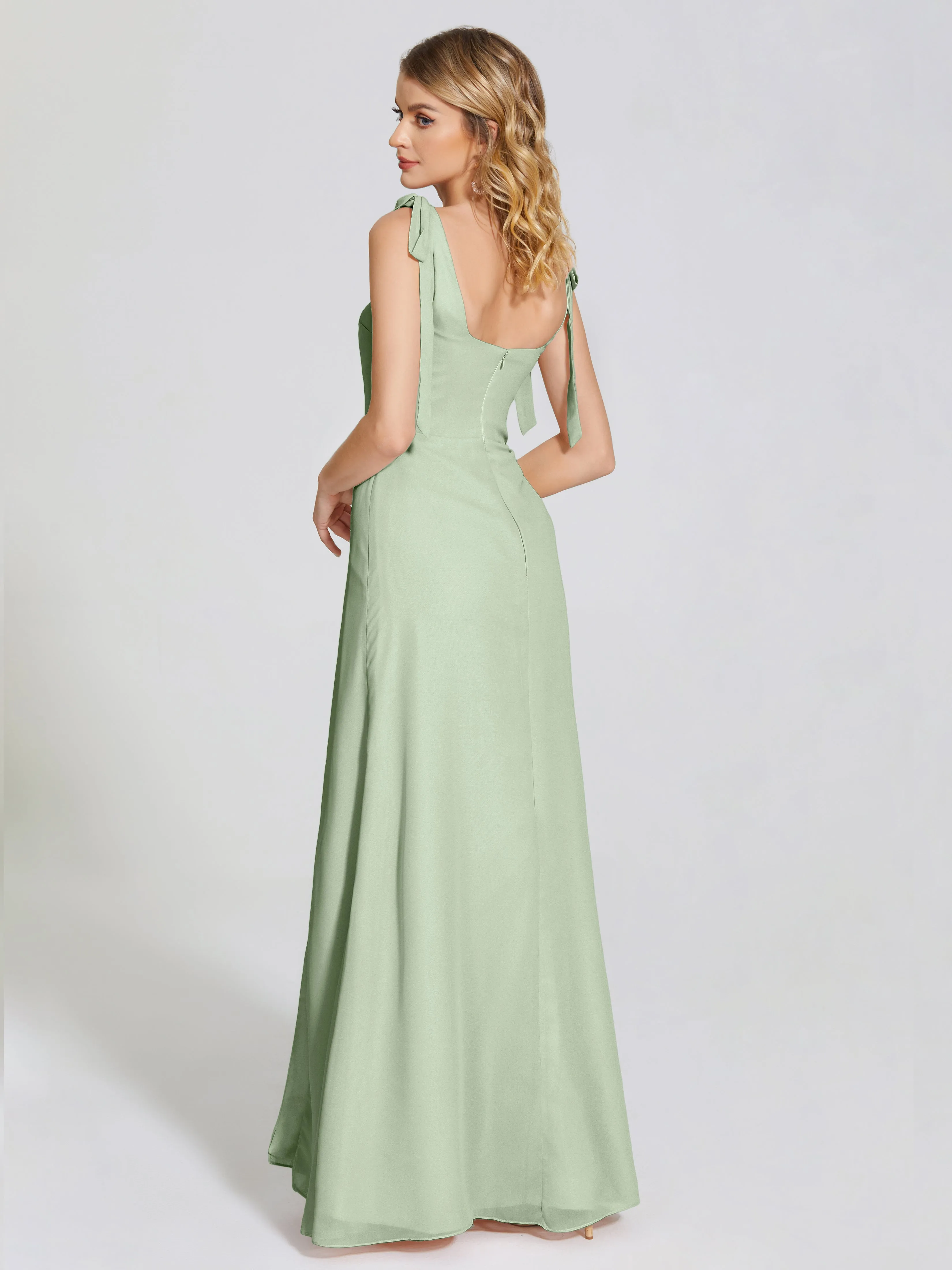 Michelle Elegant Square Neckline Chiffon Bridesmaid Dresses