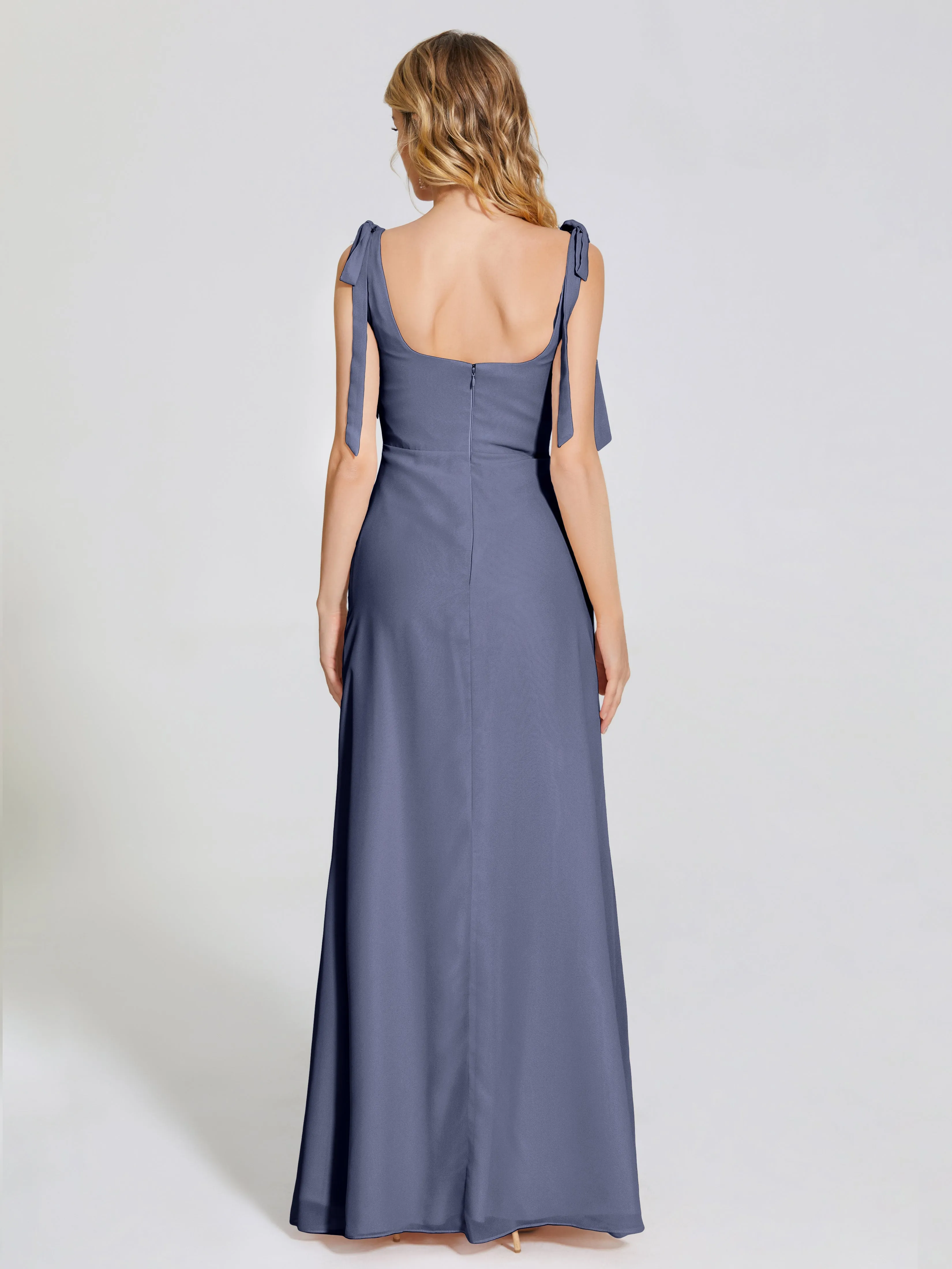 Michelle Elegant Square Neckline Chiffon Bridesmaid Dresses