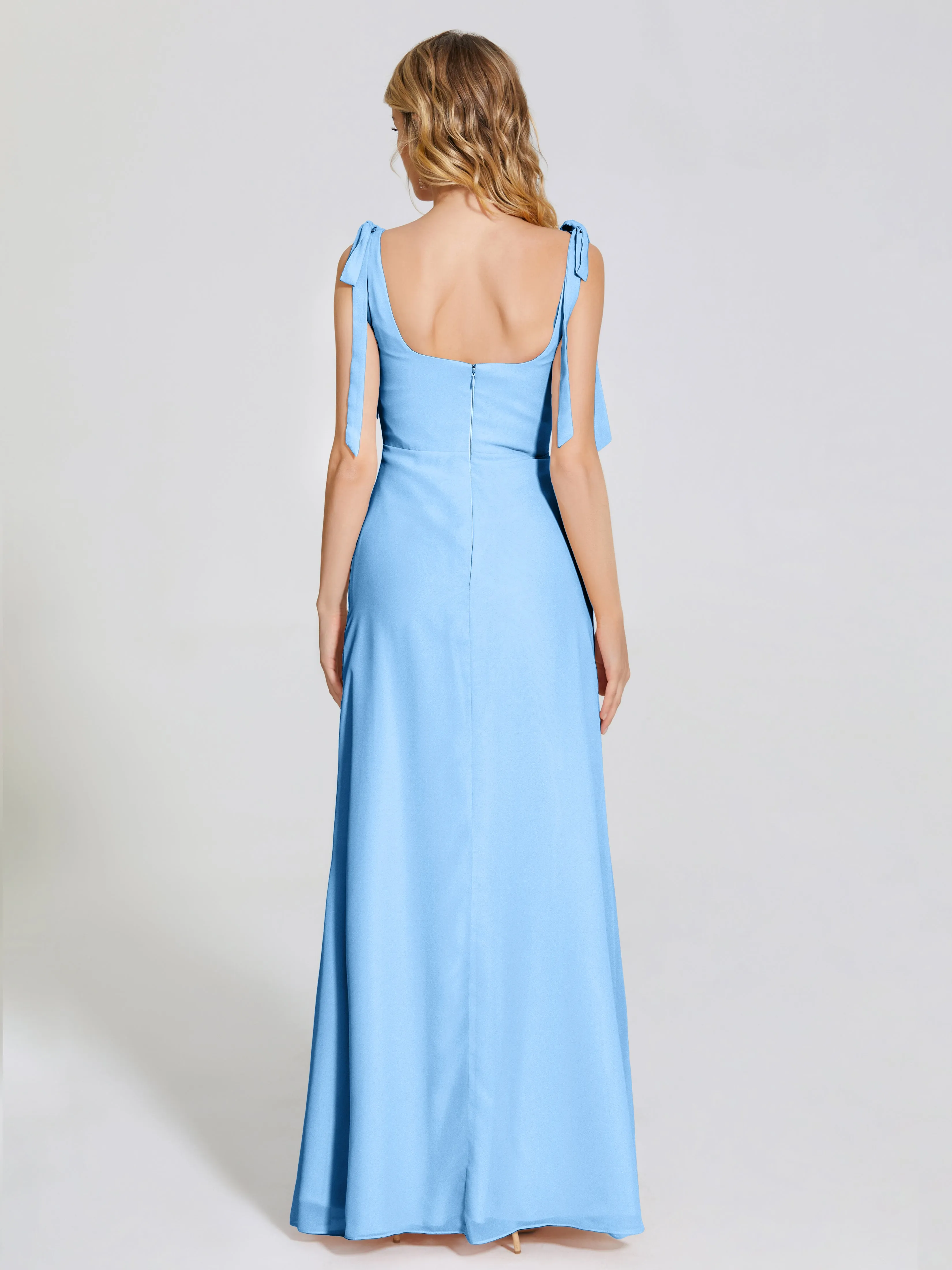 Michelle Elegant Square Neckline Chiffon Bridesmaid Dresses