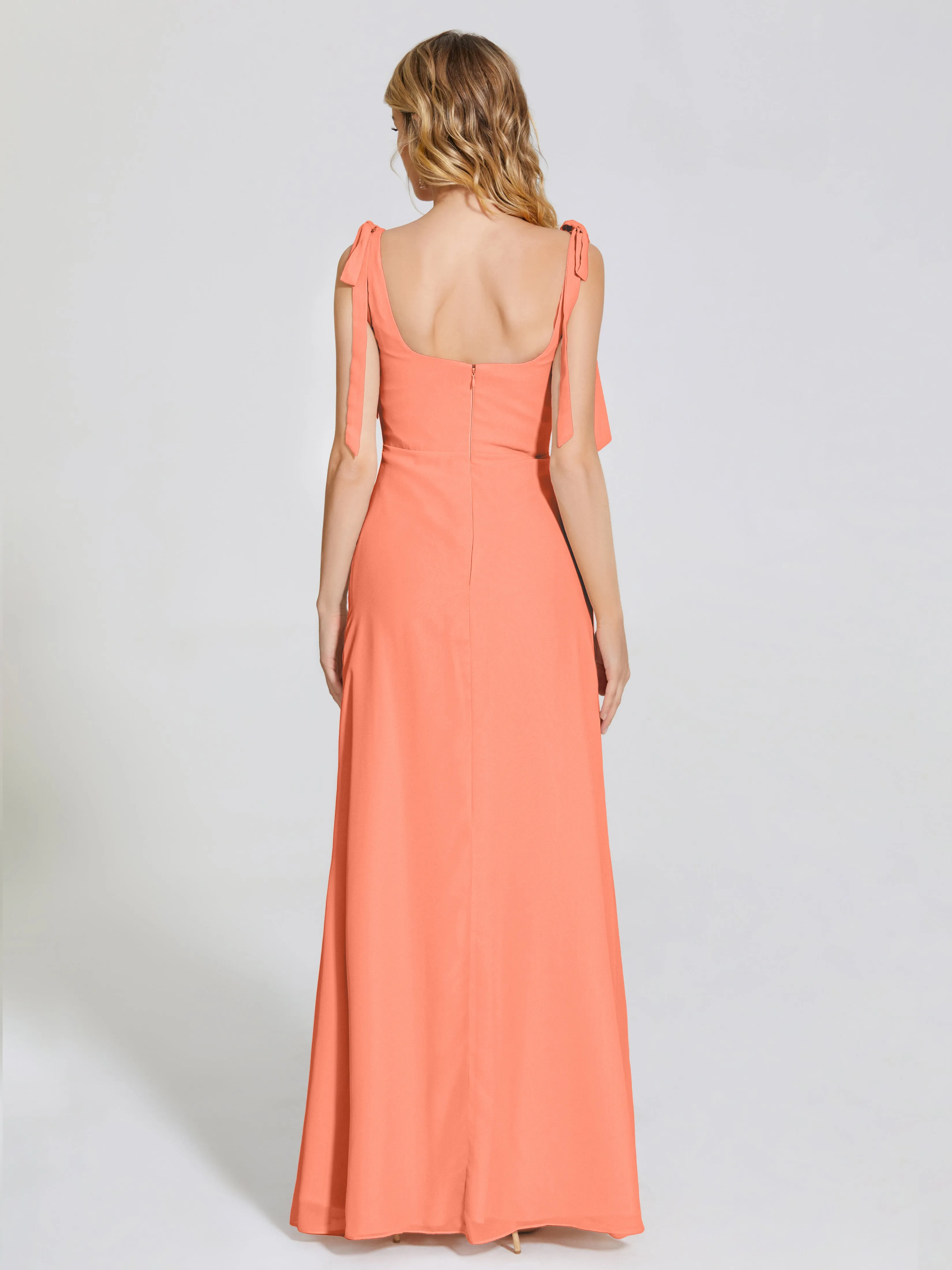 Michelle Elegant Square Neckline Chiffon Bridesmaid Dresses