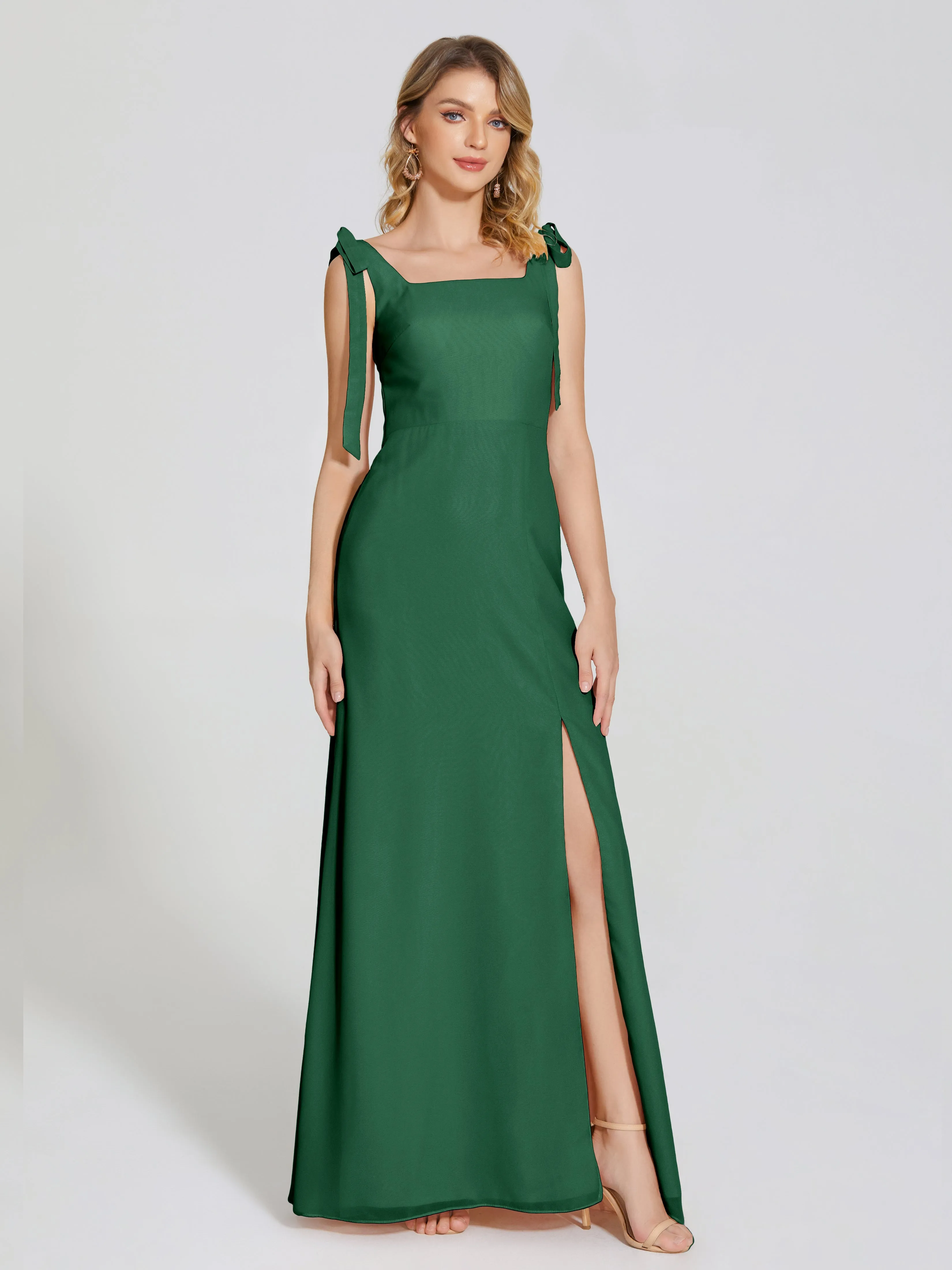 Michelle Elegant Square Neckline Chiffon Bridesmaid Dresses