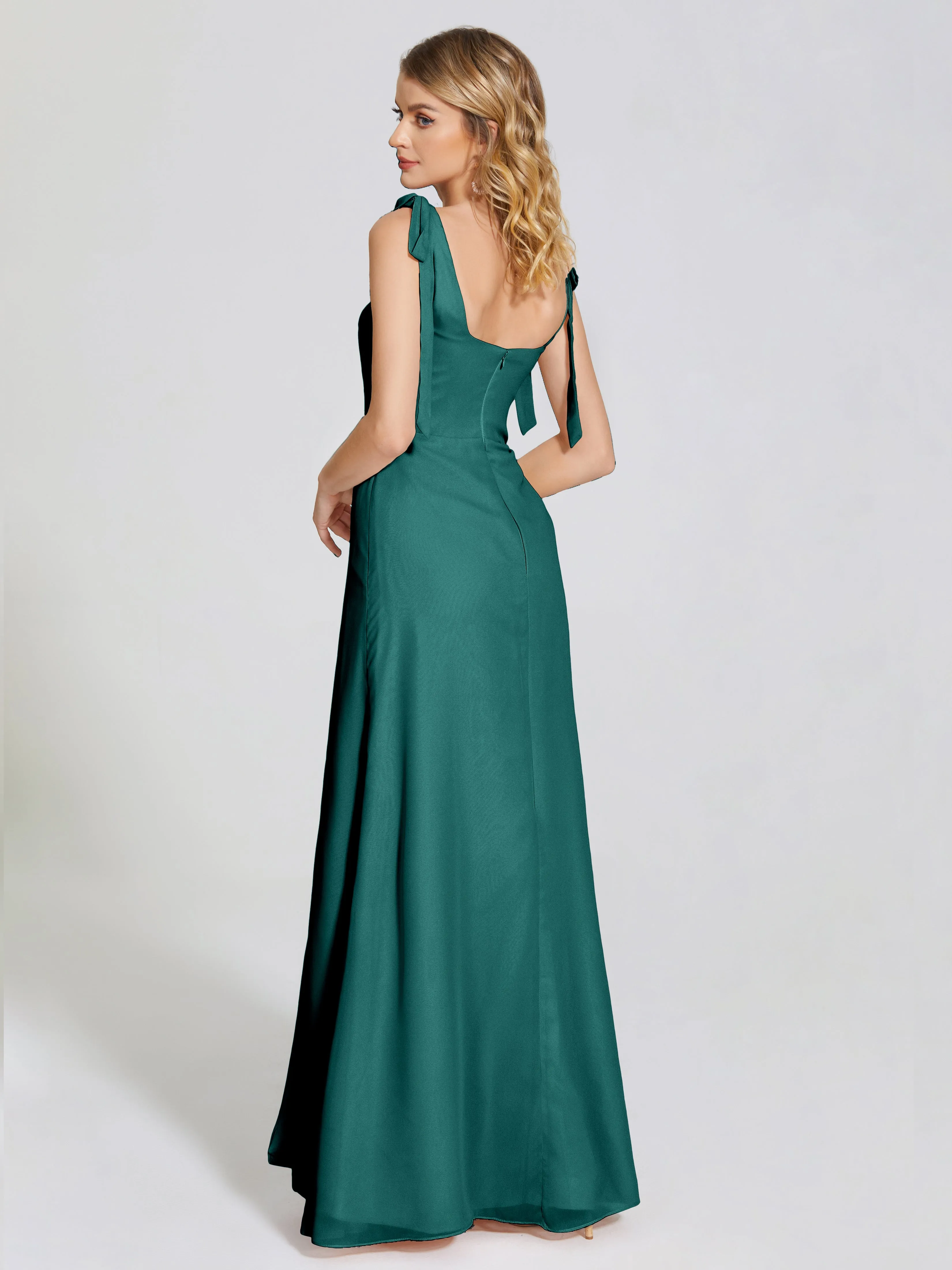 Michelle Elegant Square Neckline Chiffon Bridesmaid Dresses
