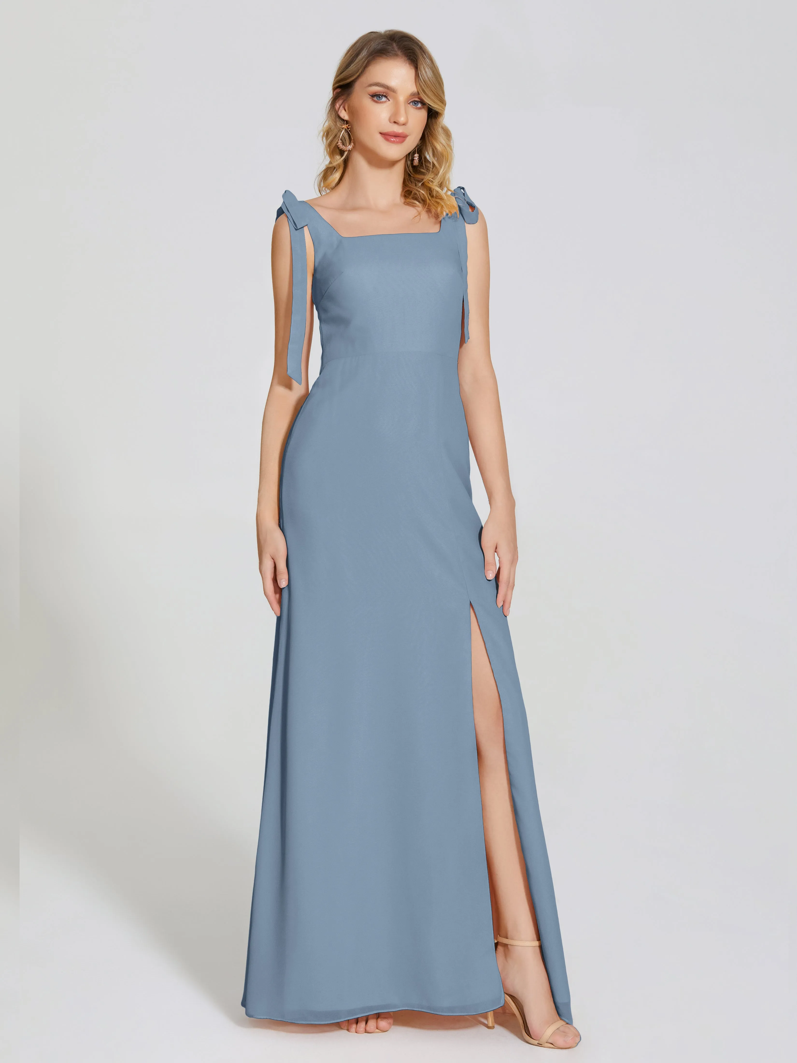 Michelle Elegant Square Neckline Chiffon Bridesmaid Dresses