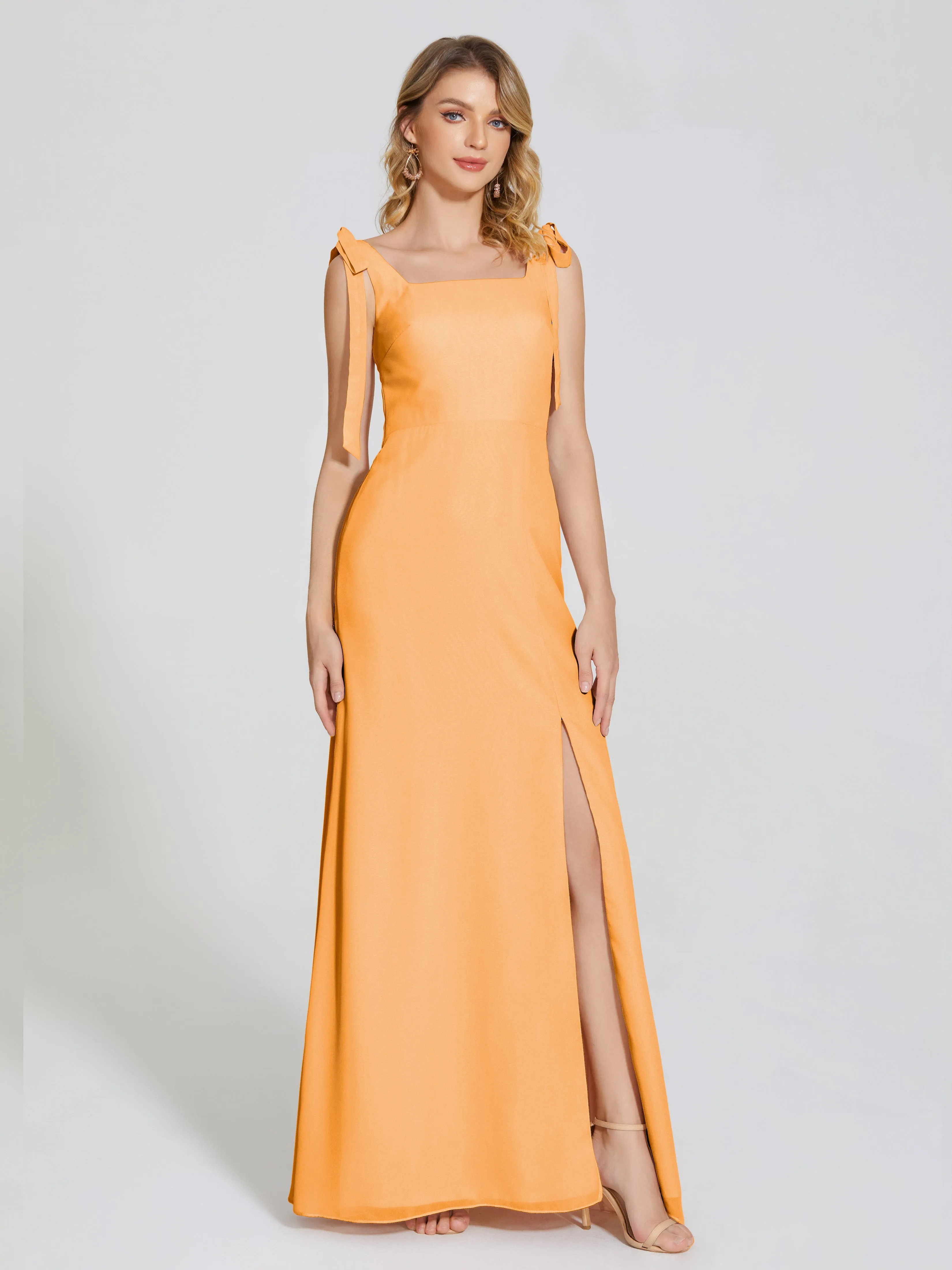 Michelle Elegant Square Neckline Chiffon Bridesmaid Dresses