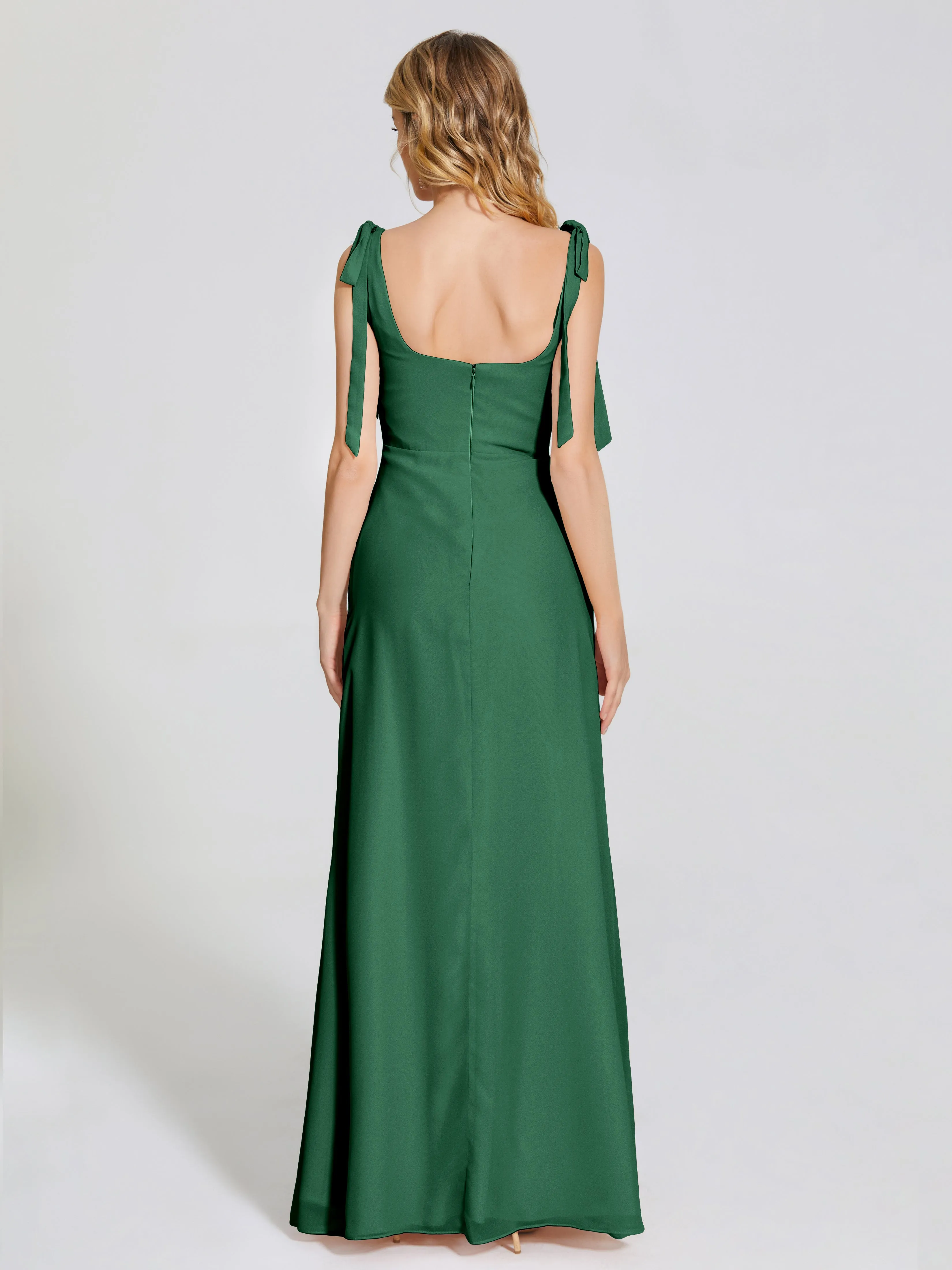 Michelle Elegant Square Neckline Chiffon Bridesmaid Dresses