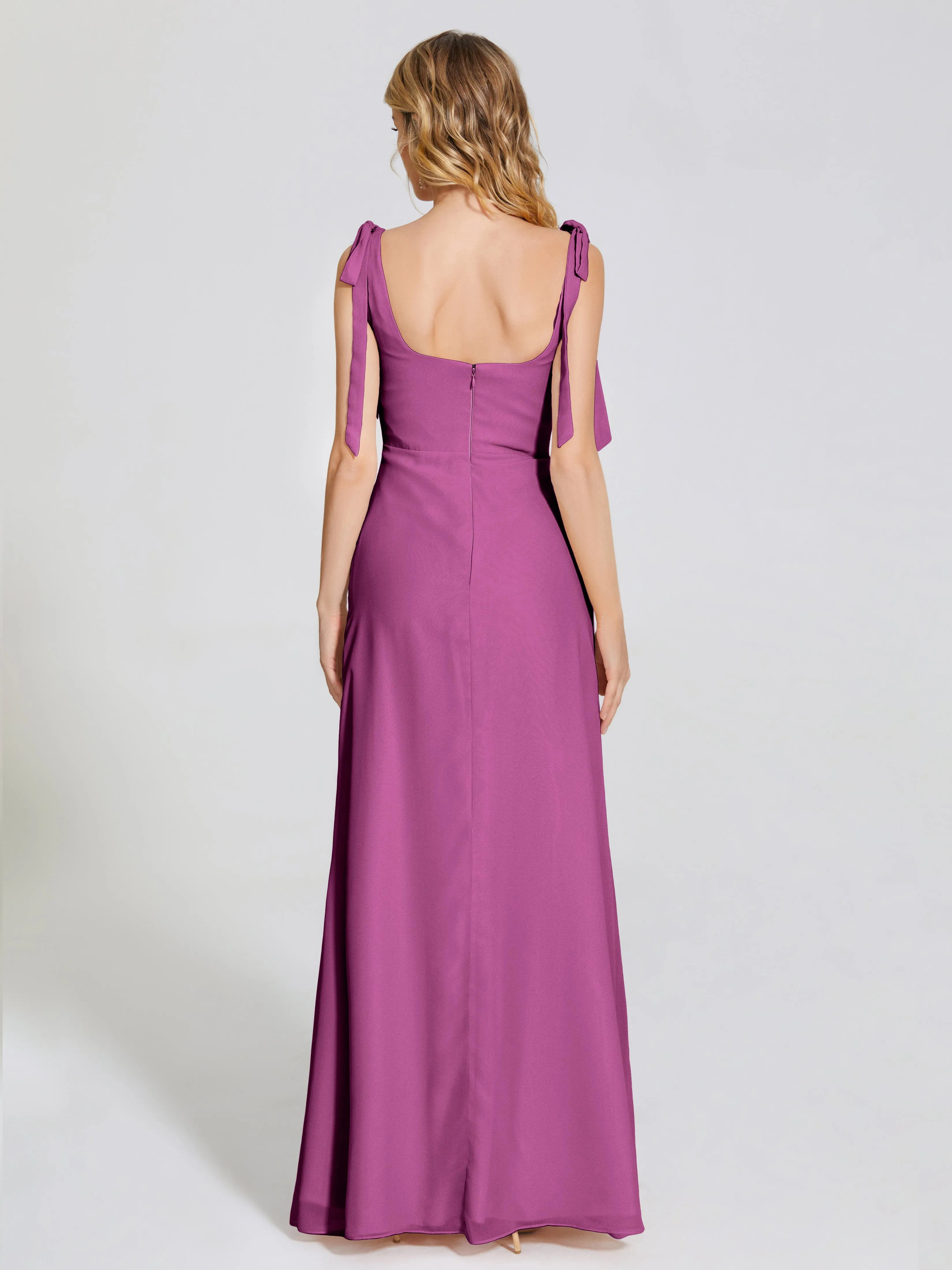 Michelle Elegant Square Neckline Chiffon Bridesmaid Dresses