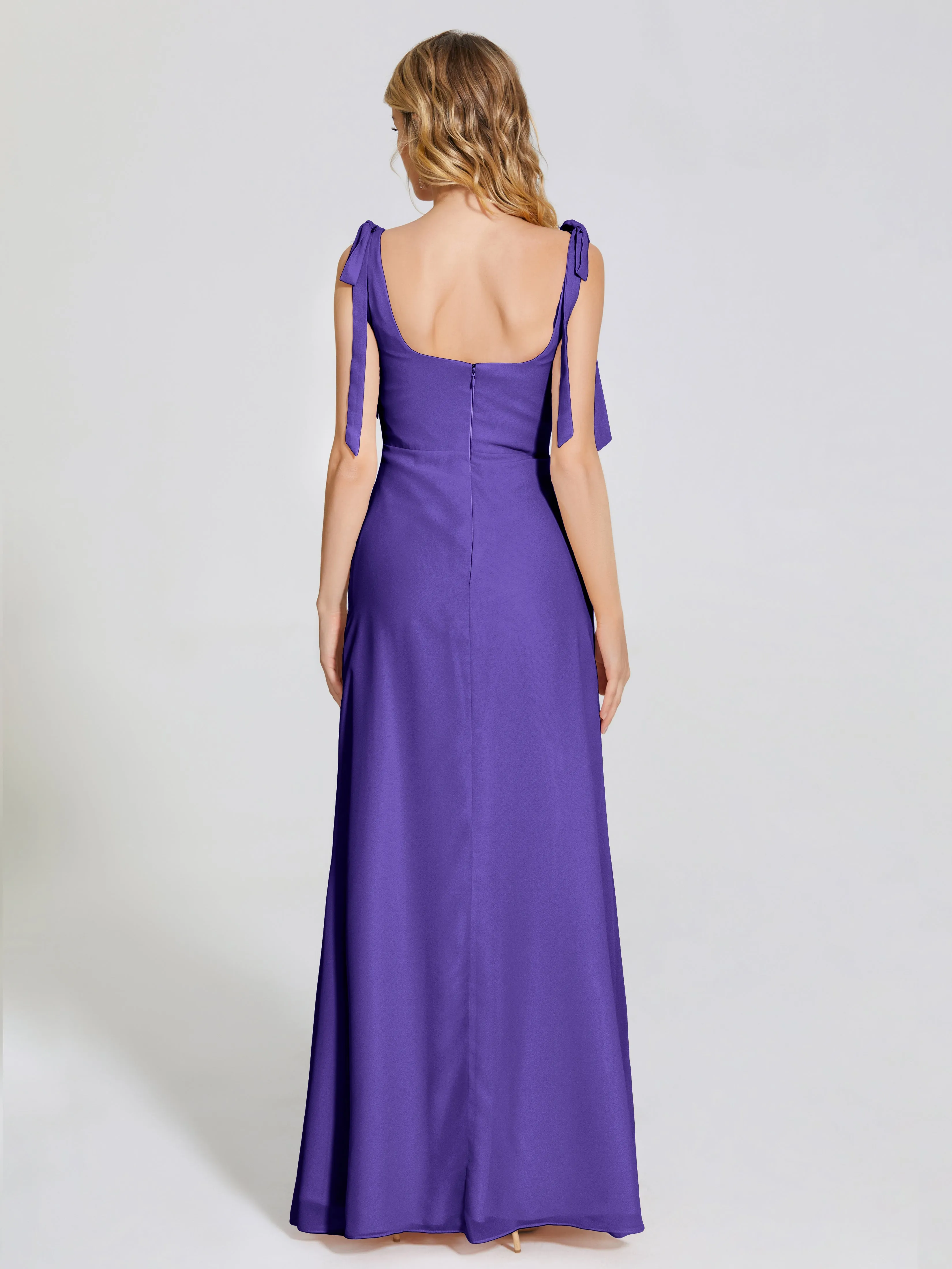 Michelle Elegant Square Neckline Chiffon Bridesmaid Dresses
