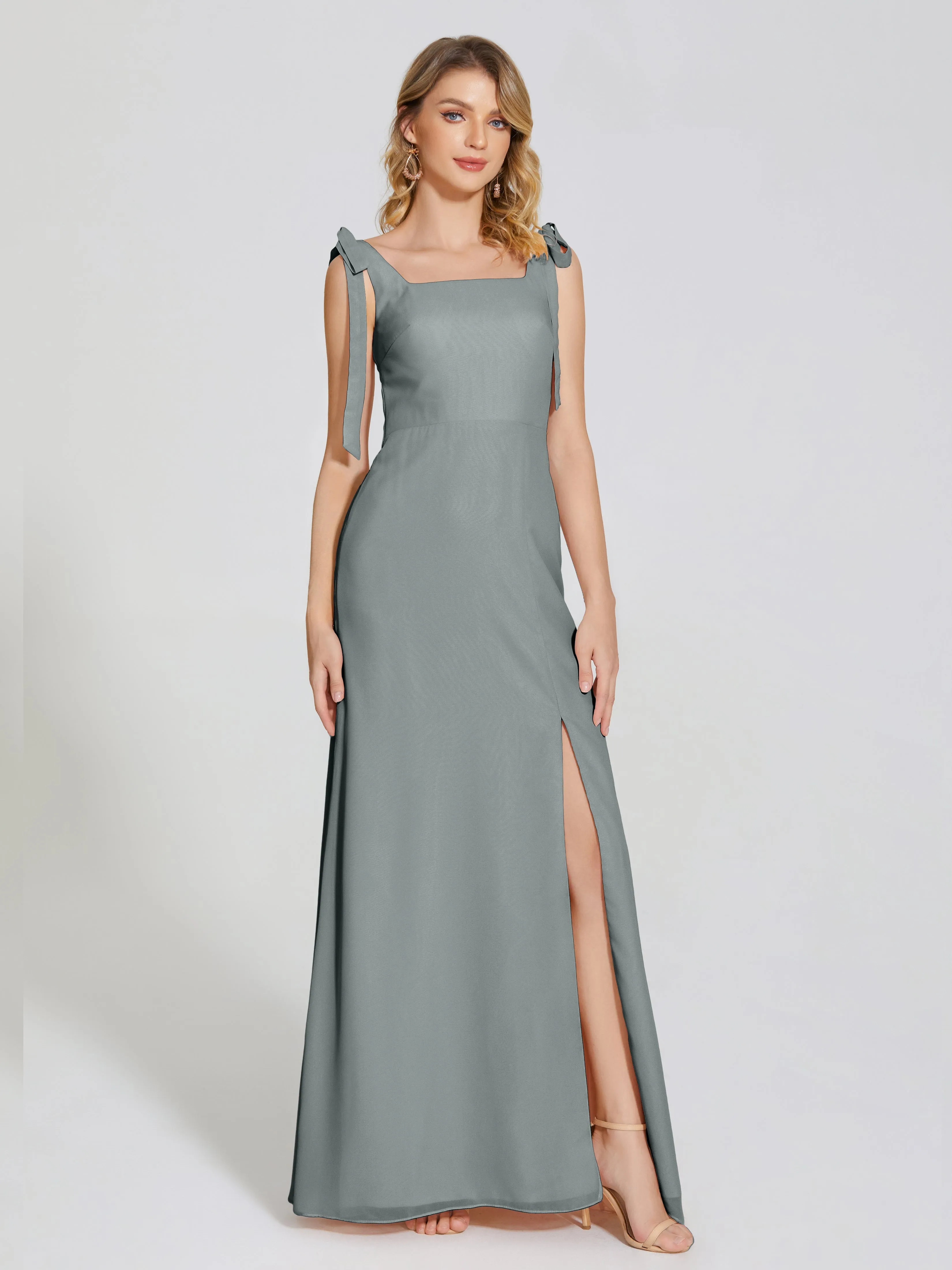 Michelle Elegant Square Neckline Chiffon Bridesmaid Dresses