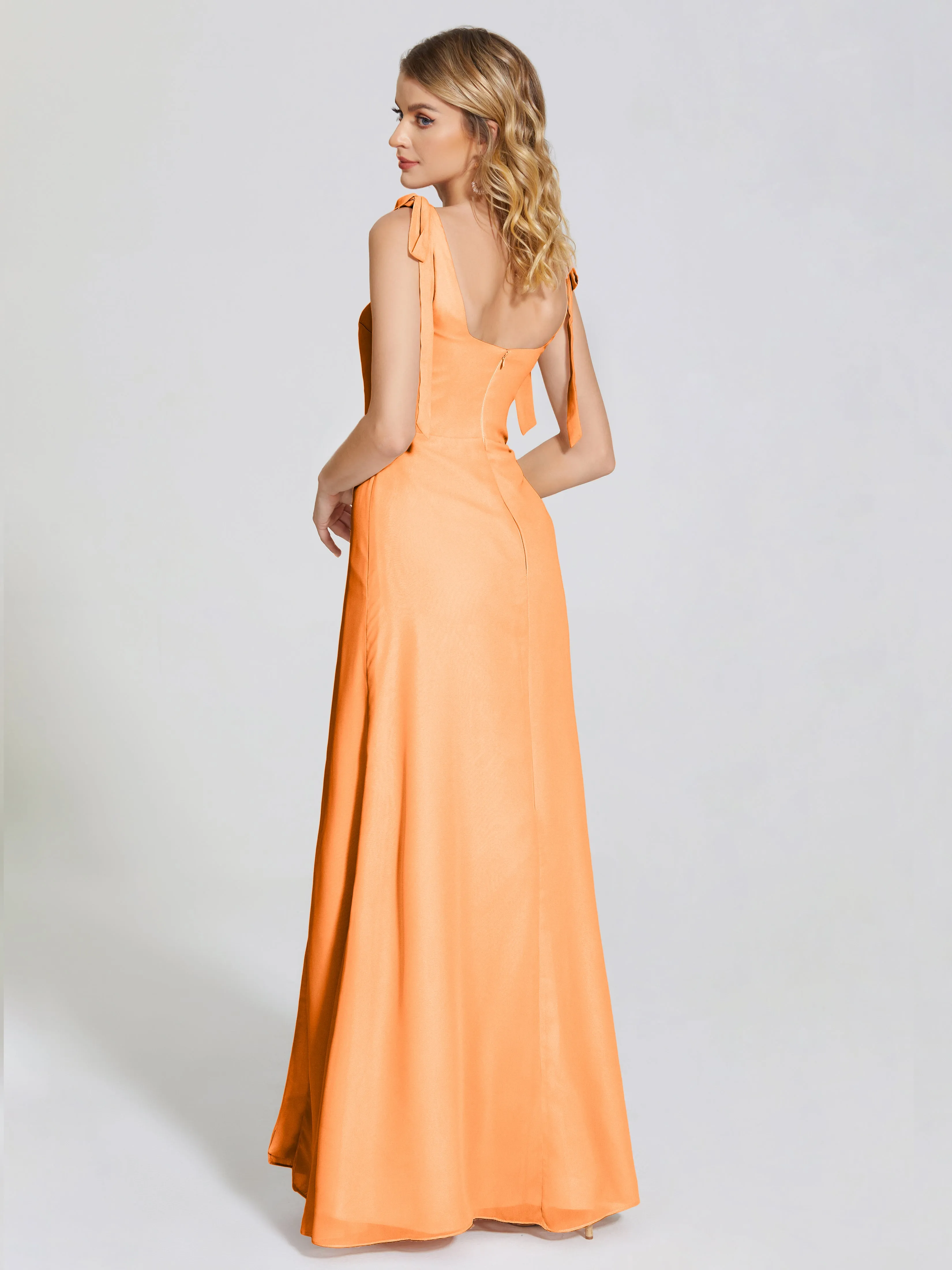 Michelle Elegant Square Neckline Chiffon Bridesmaid Dresses