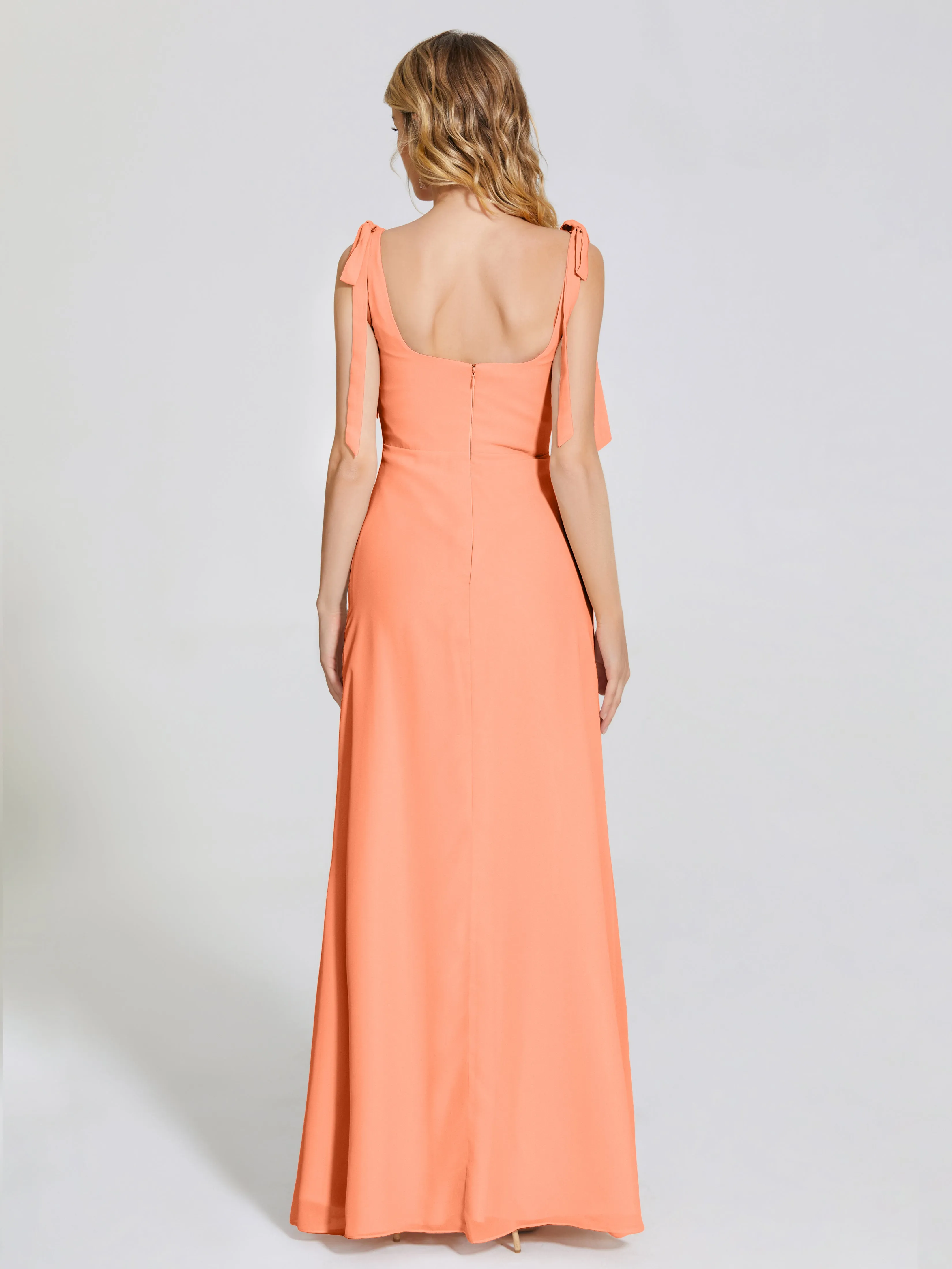 Michelle Elegant Square Neckline Chiffon Bridesmaid Dresses