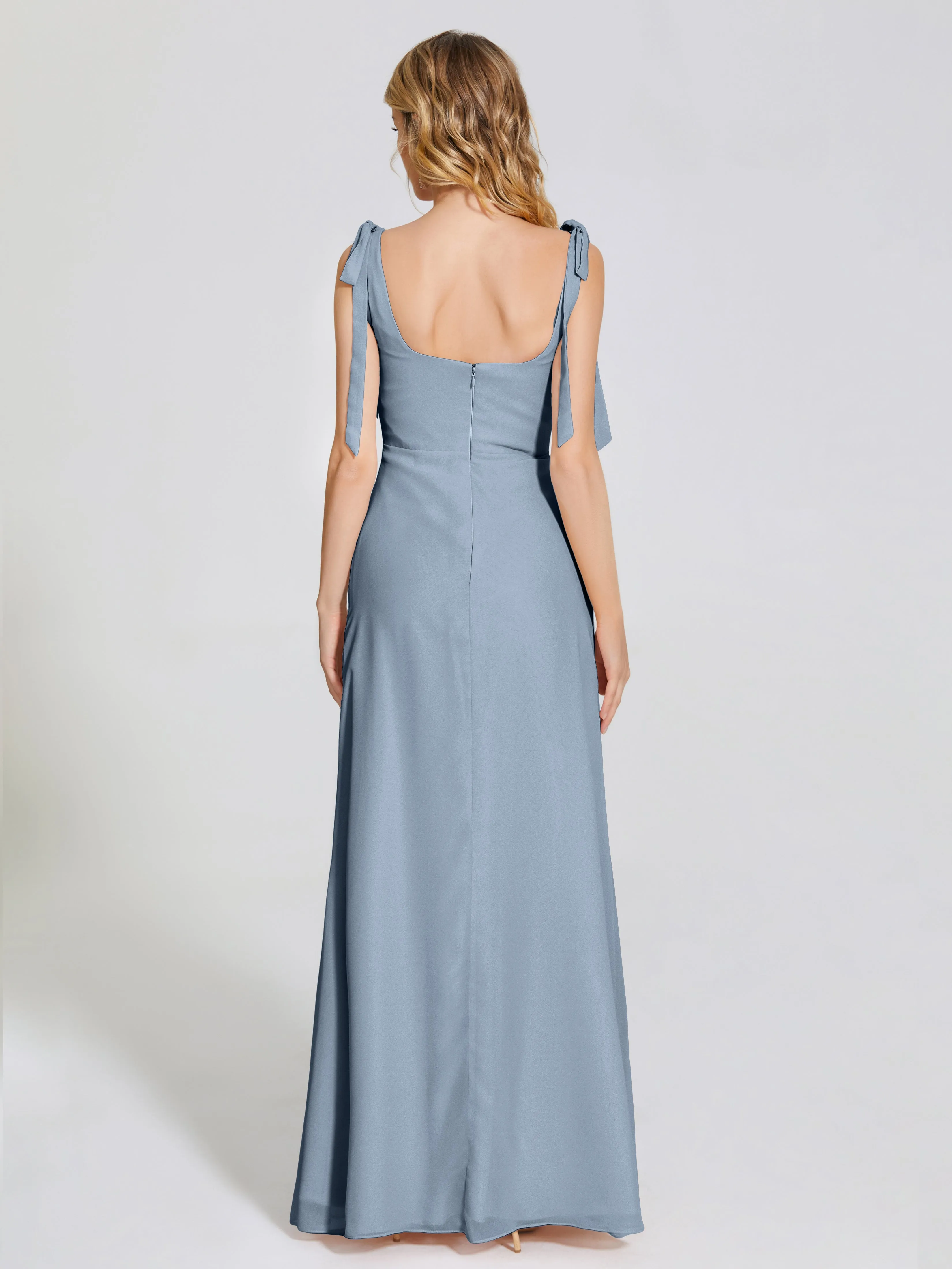 Michelle Elegant Square Neckline Chiffon Bridesmaid Dresses