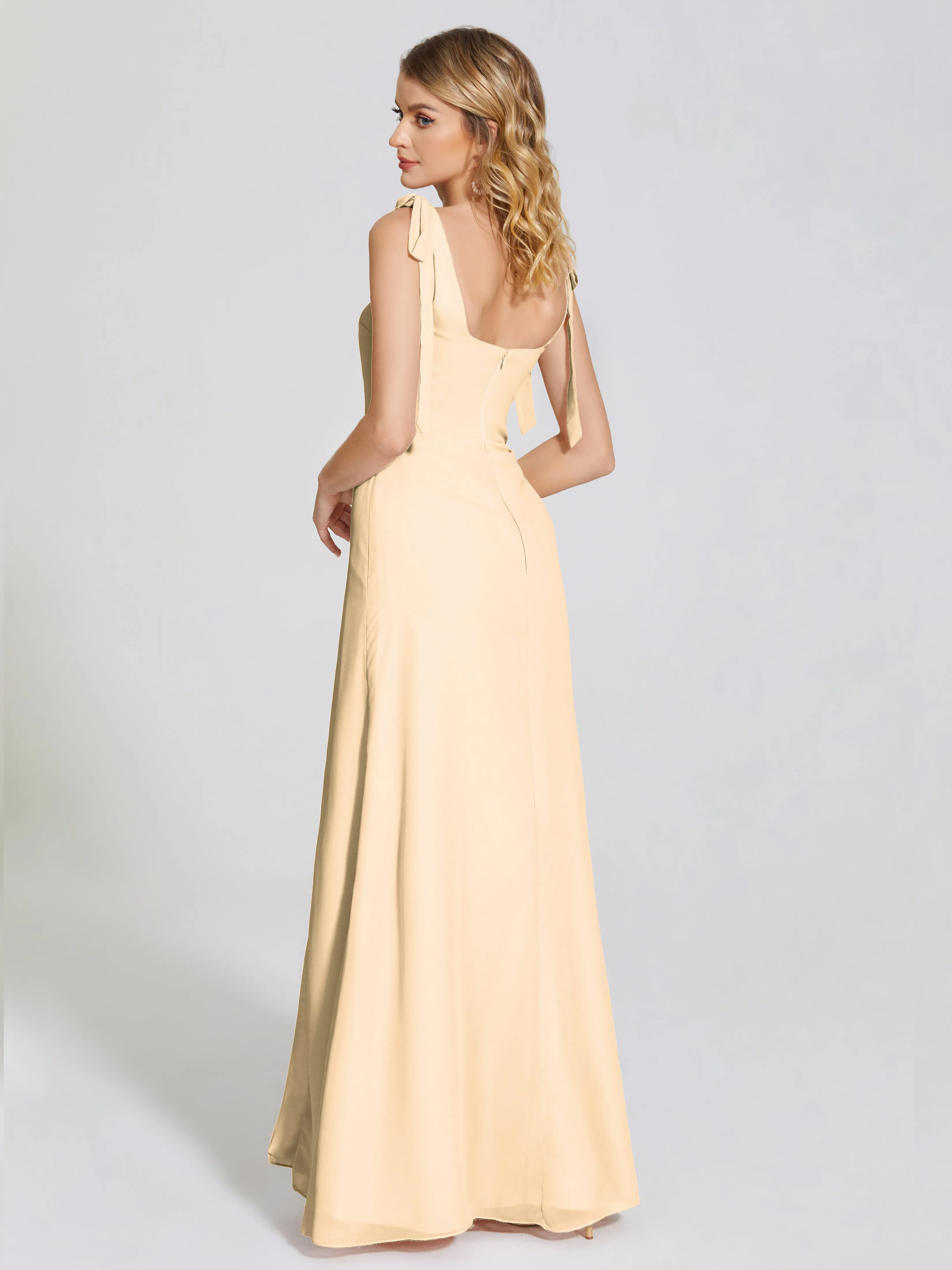 Michelle Elegant Square Neckline Chiffon Bridesmaid Dresses