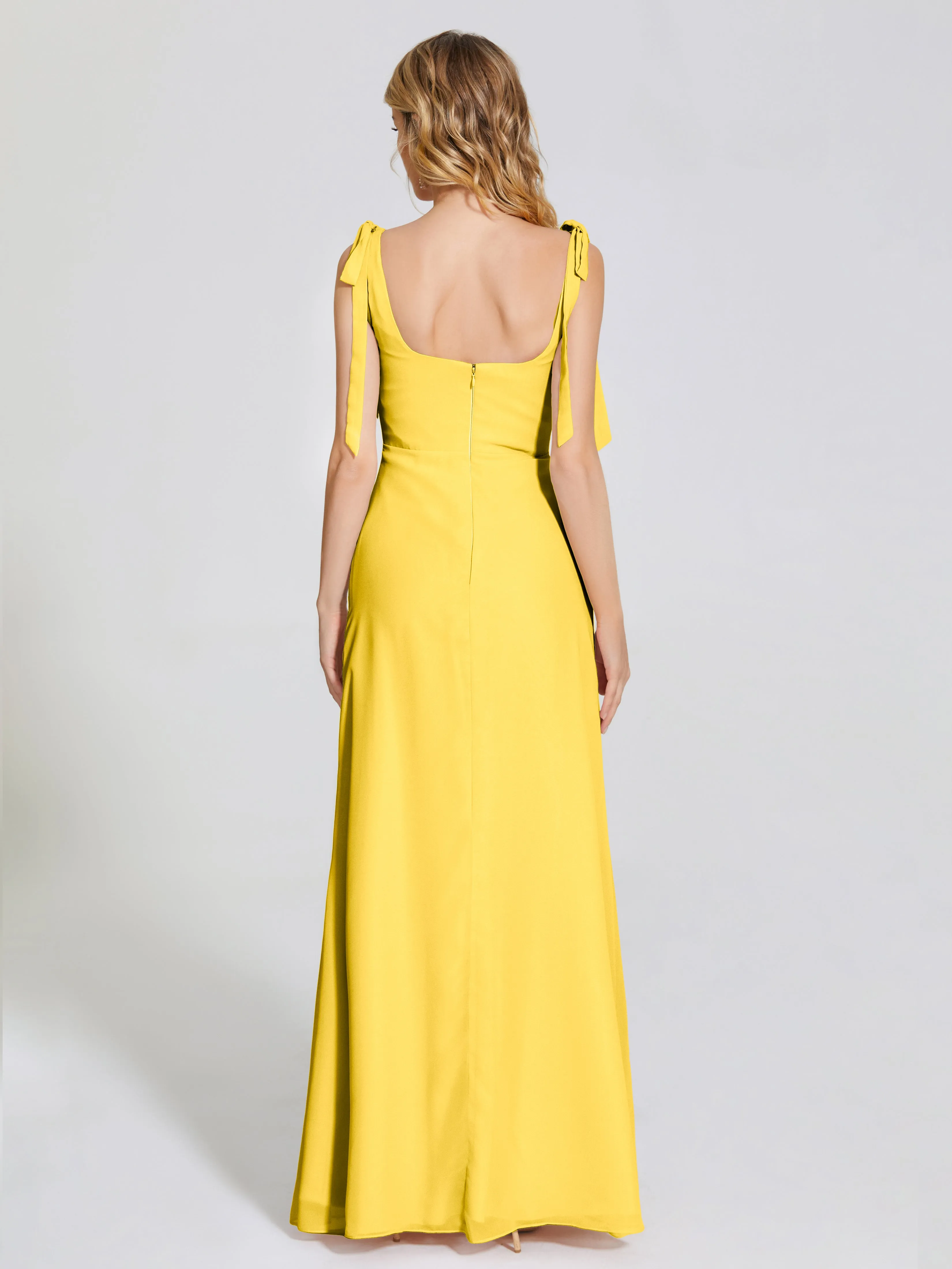 Michelle Elegant Square Neckline Chiffon Bridesmaid Dresses