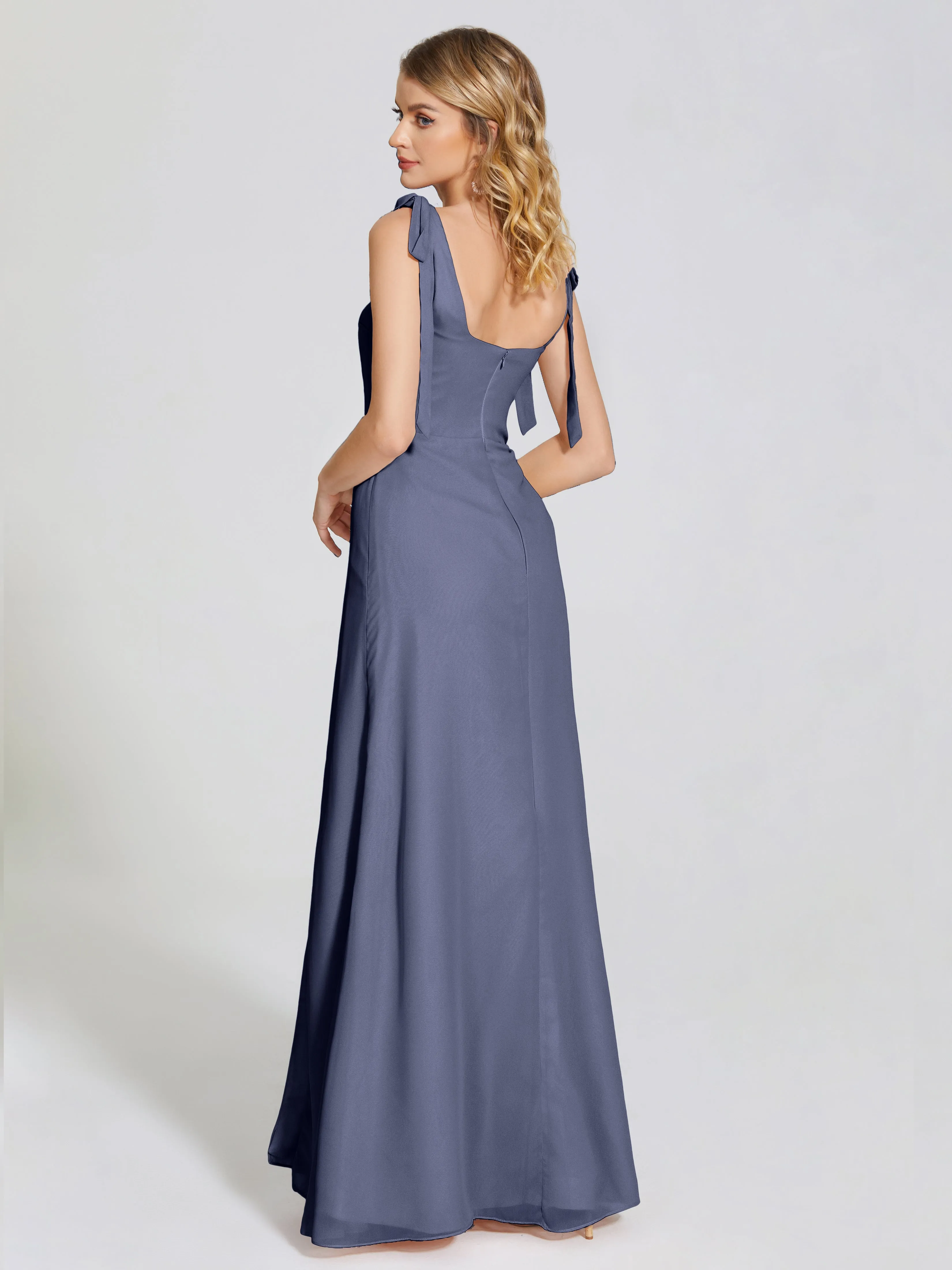 Michelle Elegant Square Neckline Chiffon Bridesmaid Dresses