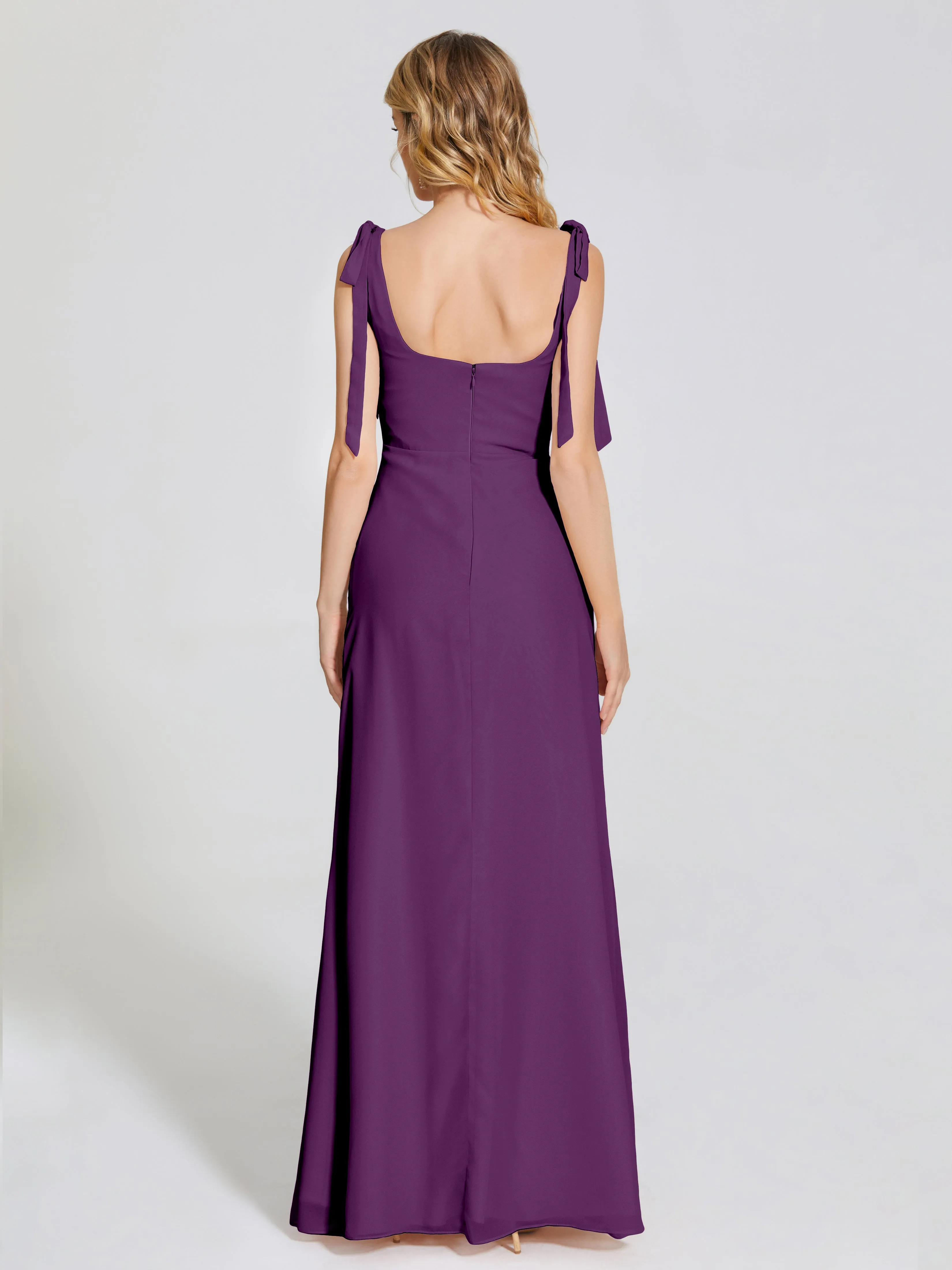 Michelle Elegant Square Neckline Chiffon Bridesmaid Dresses
