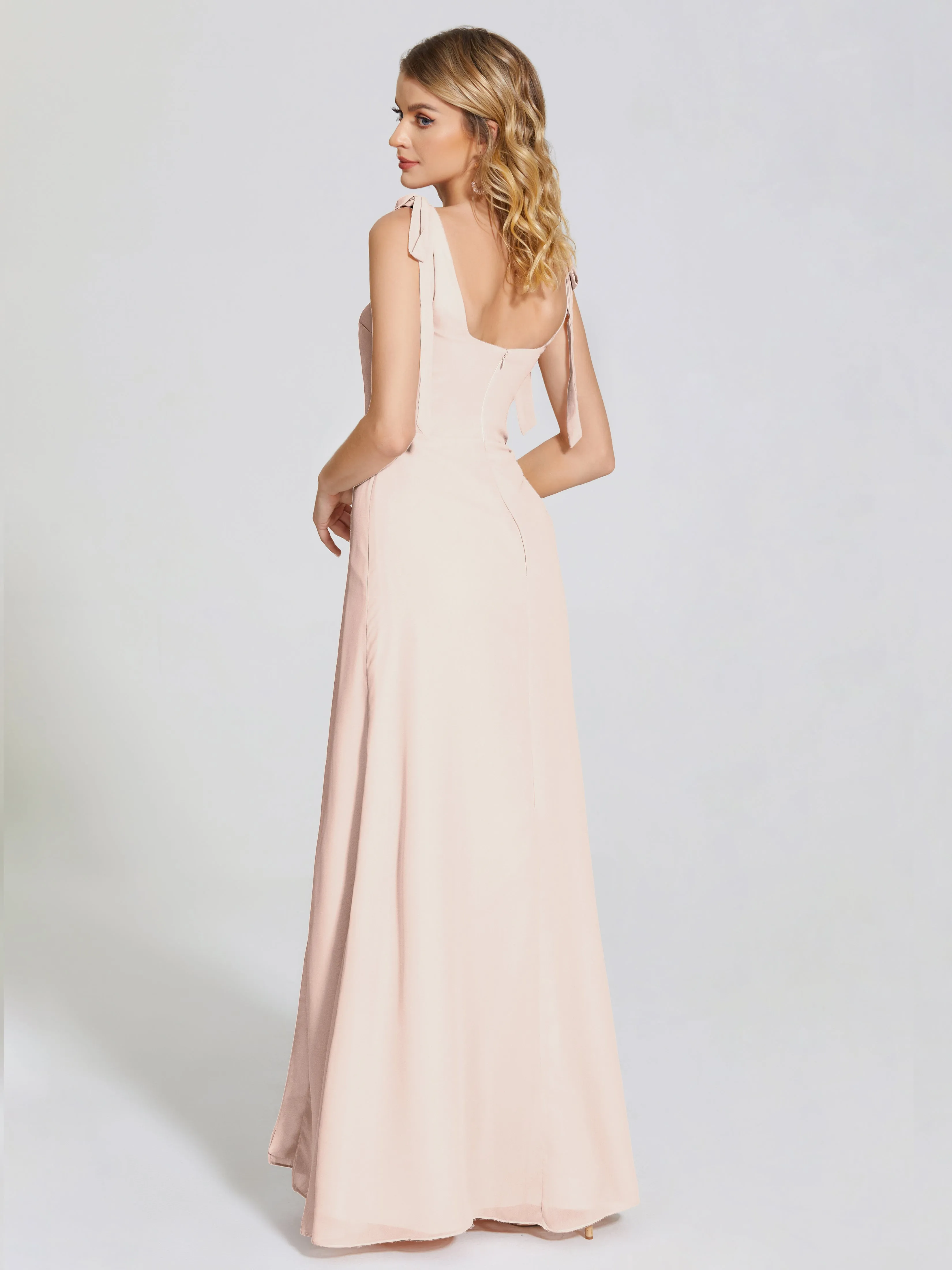 Michelle Elegant Square Neckline Chiffon Bridesmaid Dresses