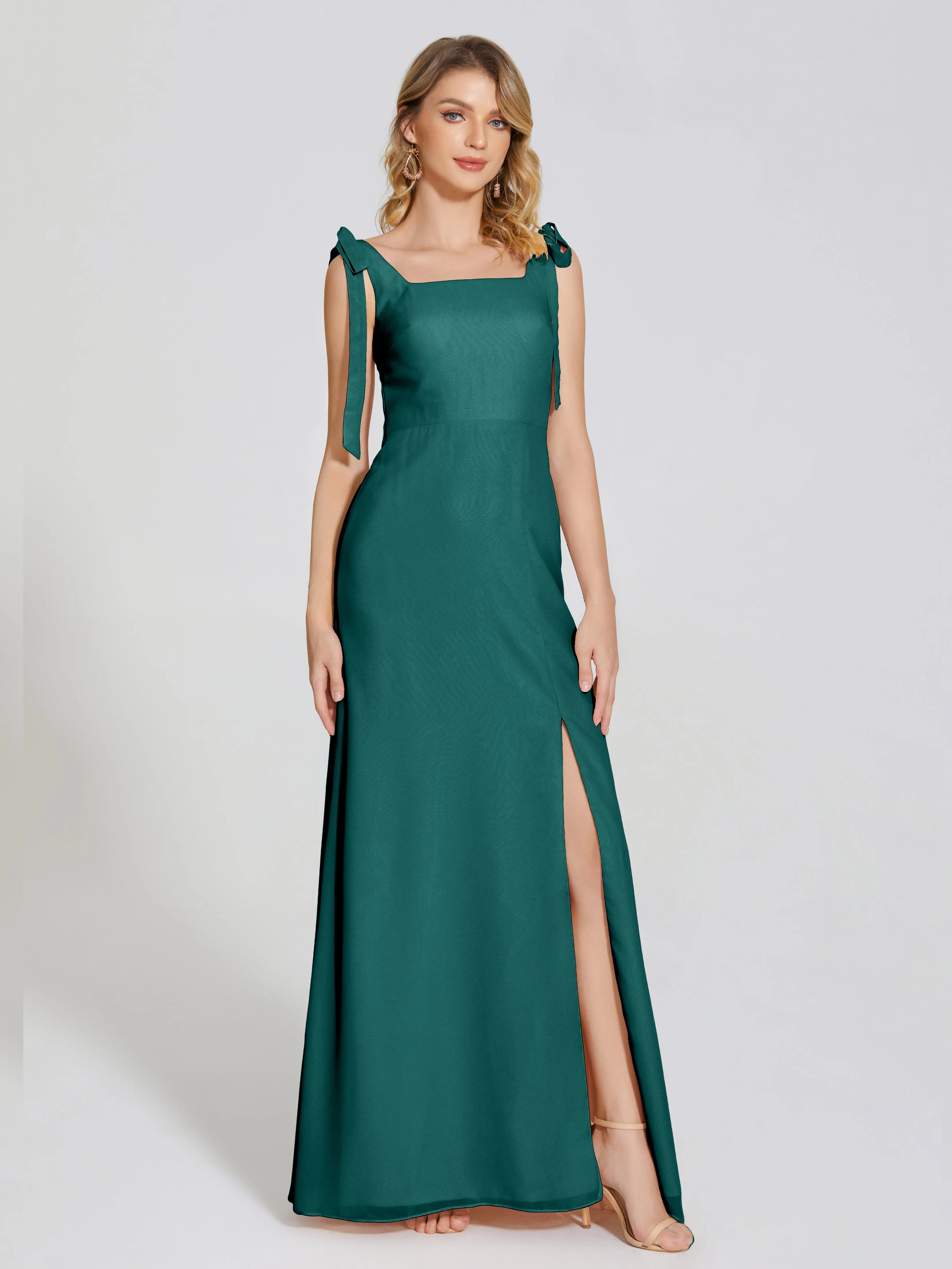 Michelle Elegant Square Neckline Chiffon Bridesmaid Dresses