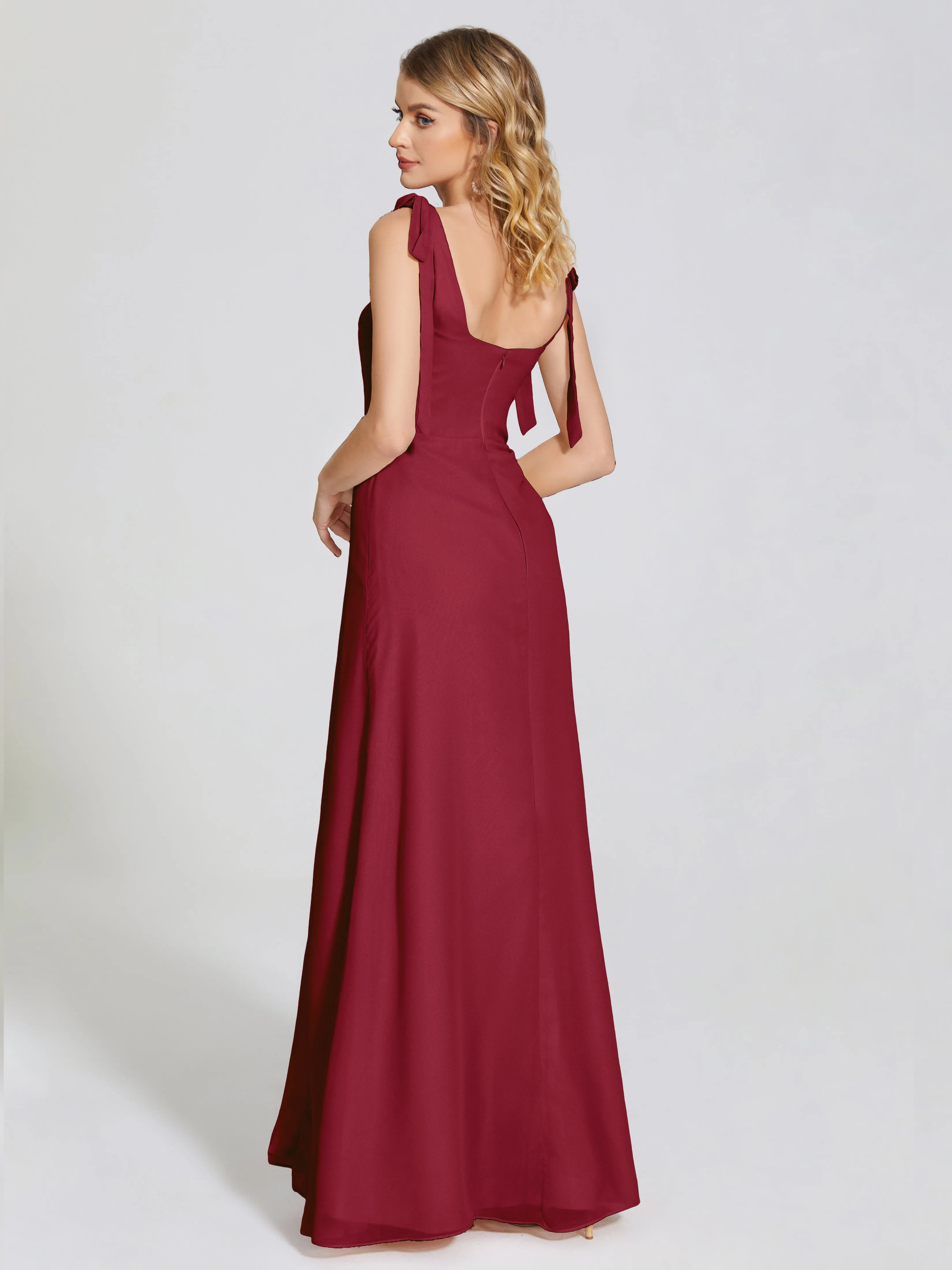 Michelle Elegant Square Neckline Chiffon Bridesmaid Dresses