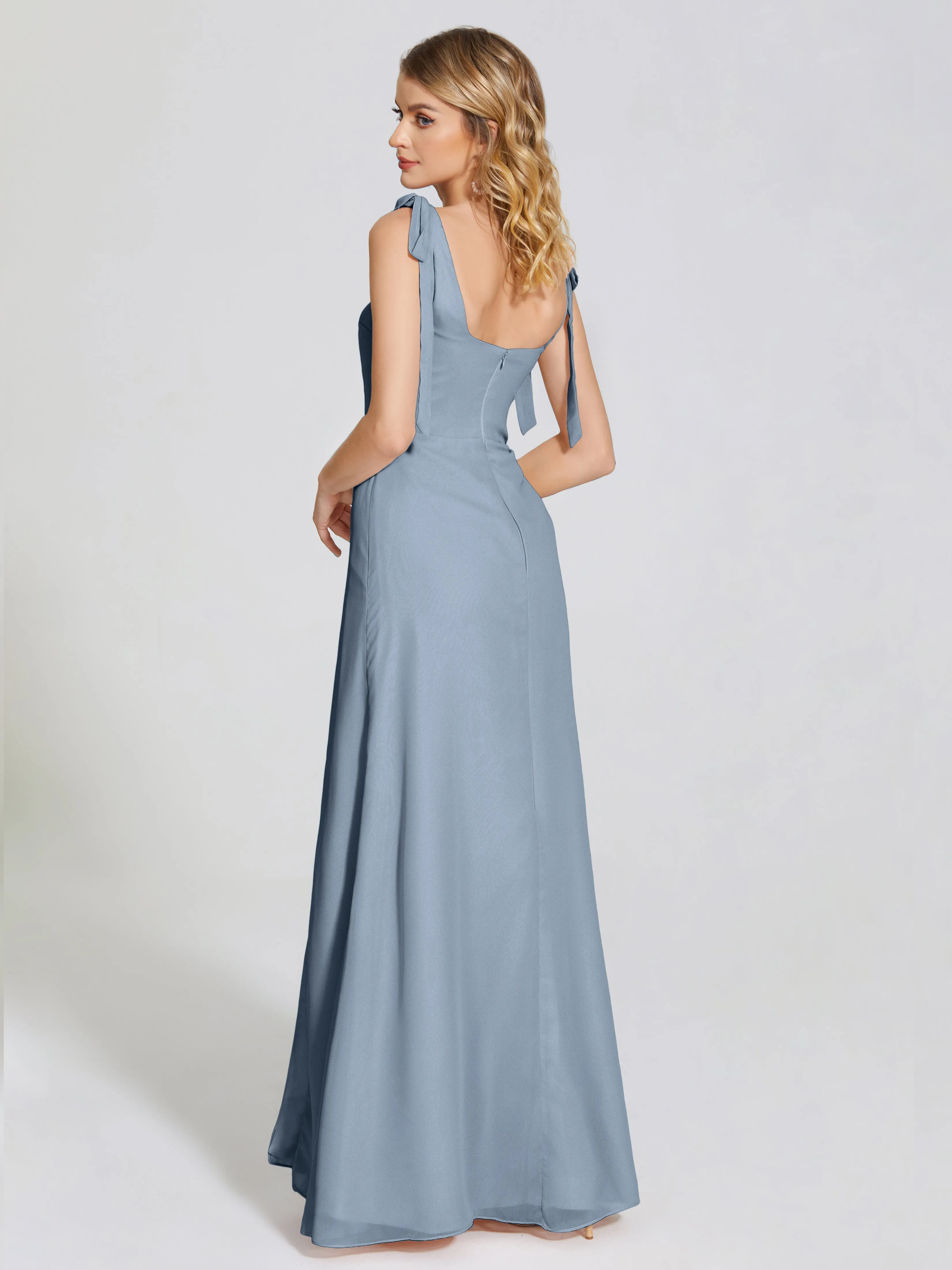 Michelle Elegant Square Neckline Chiffon Bridesmaid Dresses