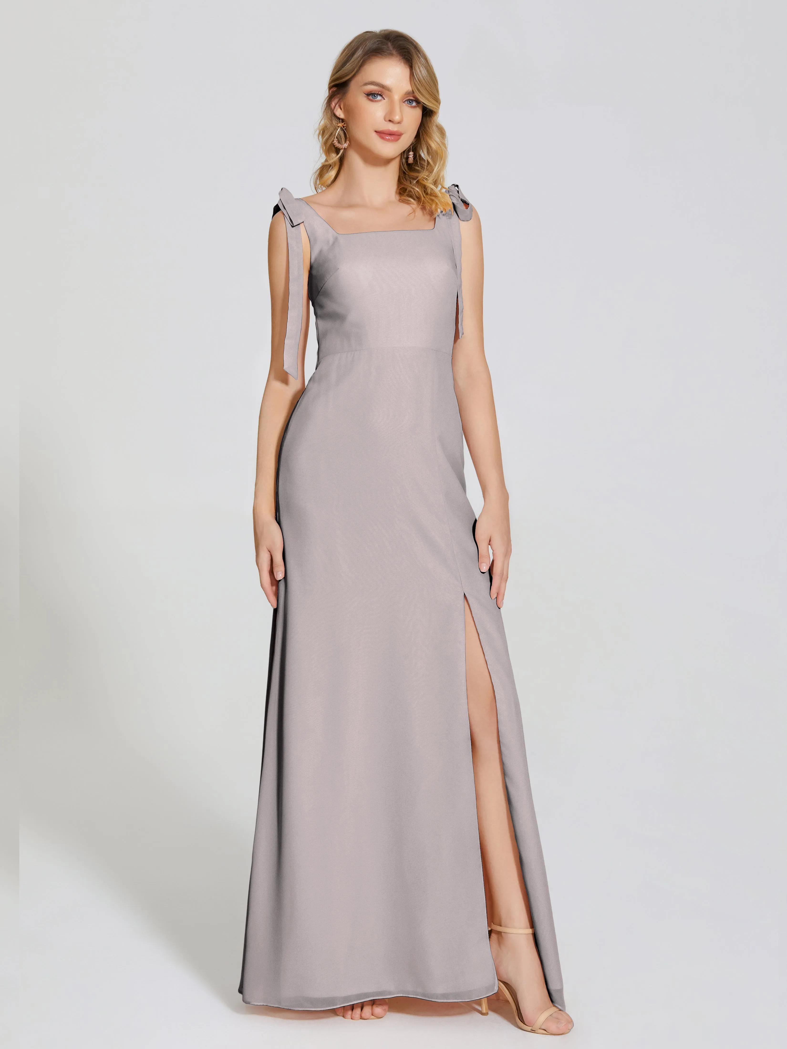 Michelle Elegant Square Neckline Chiffon Bridesmaid Dresses