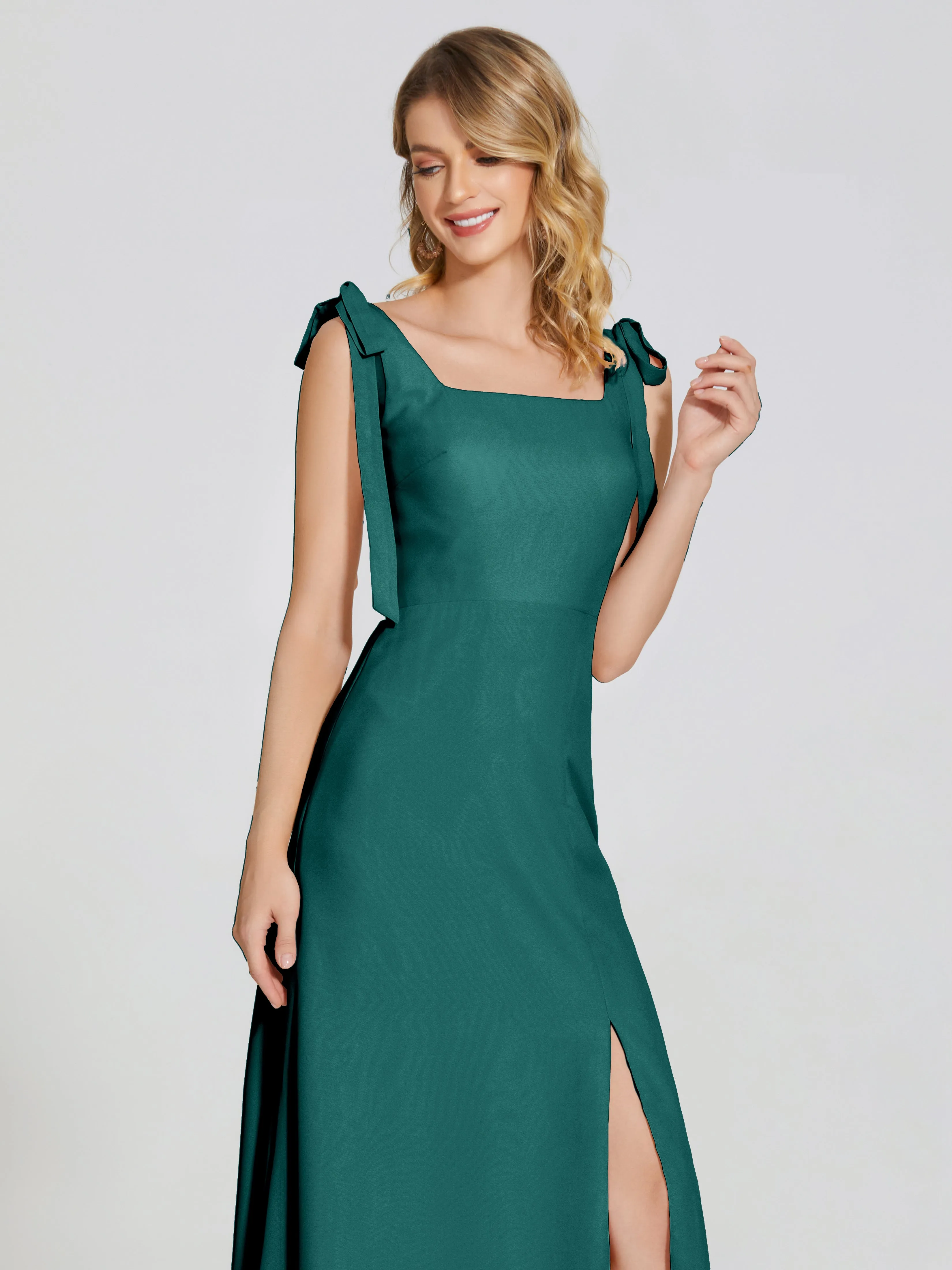 Michelle Elegant Square Neckline Chiffon Bridesmaid Dresses