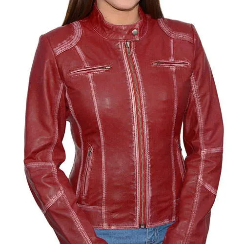Milwaukee Leather SFL2830 Women's Red Scuba Style Sheepskin Fashion