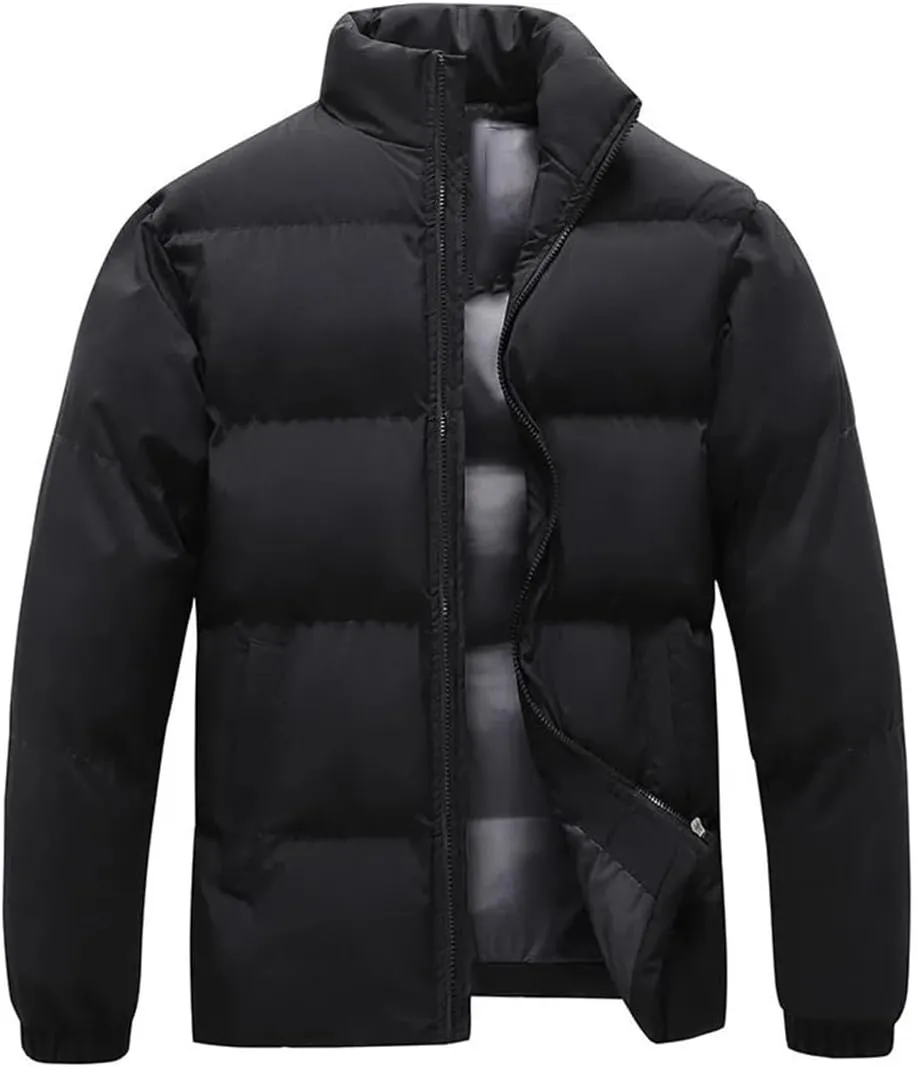Niiyyjj Autumn Winter Mens Casual Solid Cotton Padded Coat Men Loose Thick Warm Down Jacket Coats