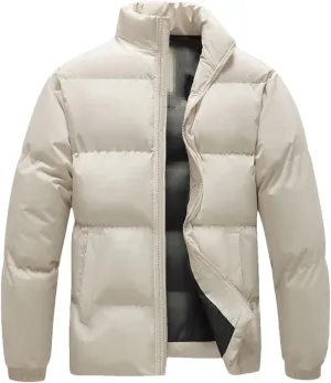 Niiyyjj Autumn Winter Mens Casual Solid Cotton Padded Coat Men Loose Thick Warm Down Jacket Coats