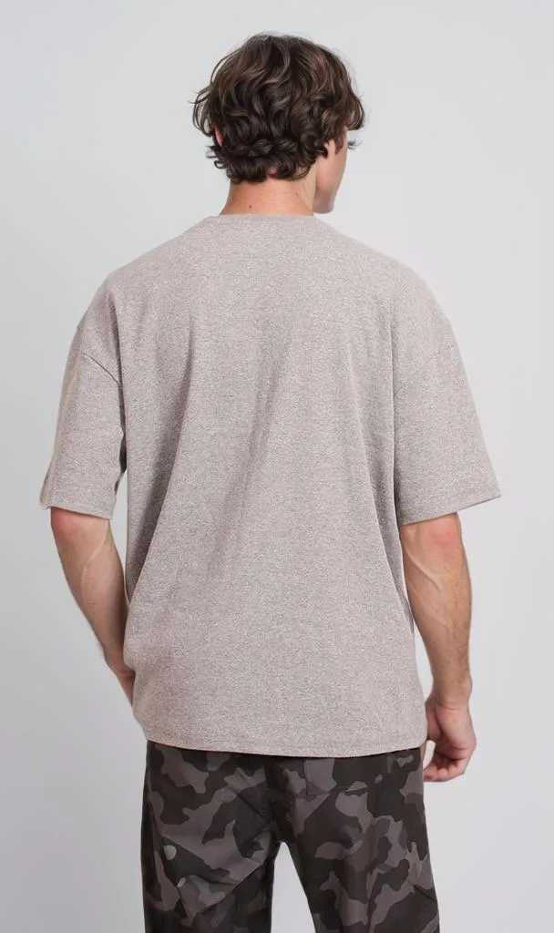 O204263 - Ribbed Oversized T-Shirt - Grey