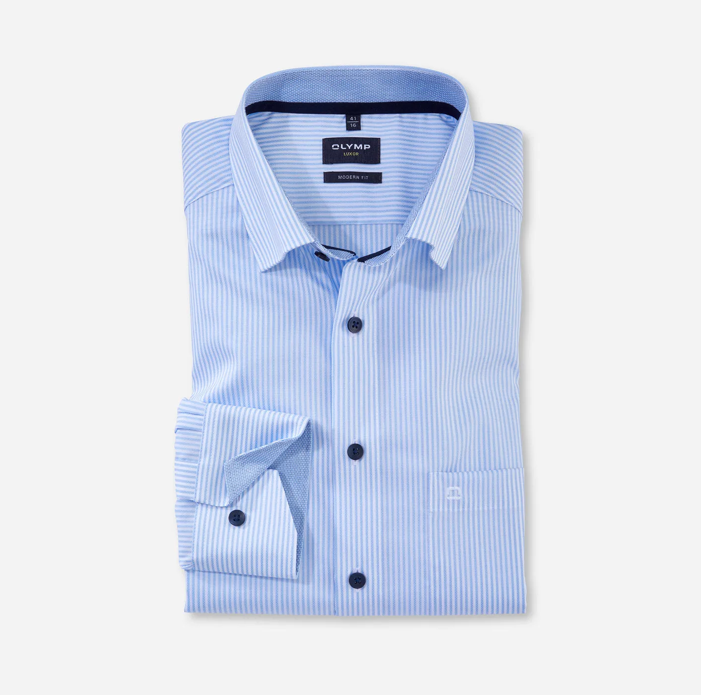 OLYMP - Modern Fit, Business Shirt, Blue Stripe