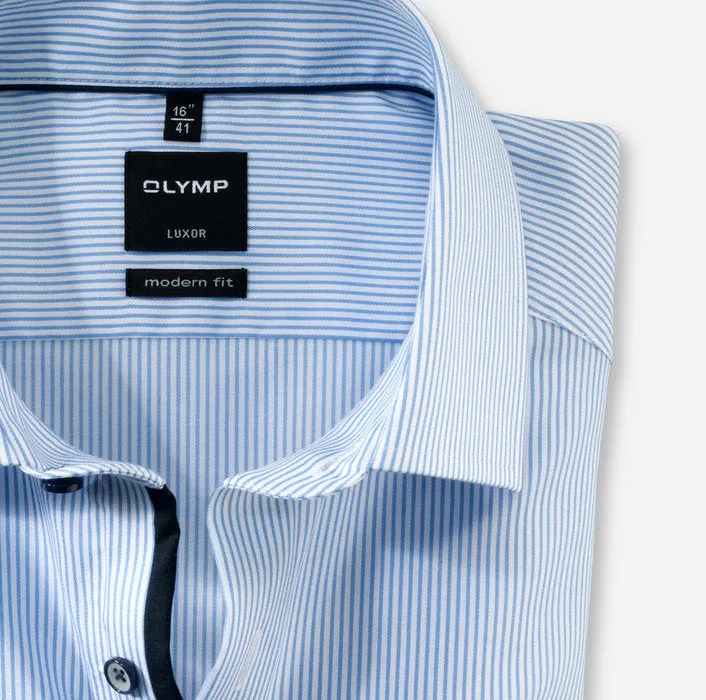 OLYMP -  Modern Fit, Classic Striped, Navy Button