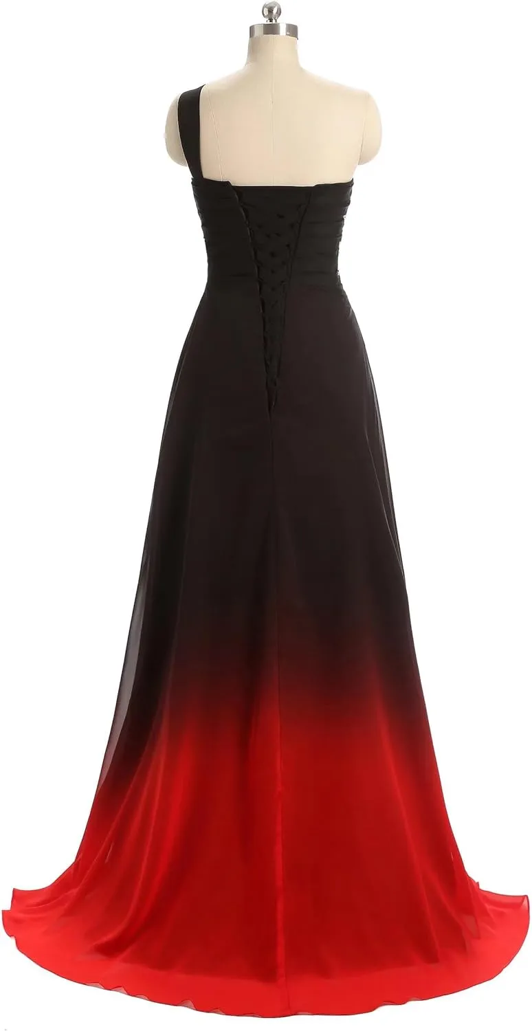 Ombre Prom Dresses for Women Long Gradient Evening Wedding Party Gowns Elegant