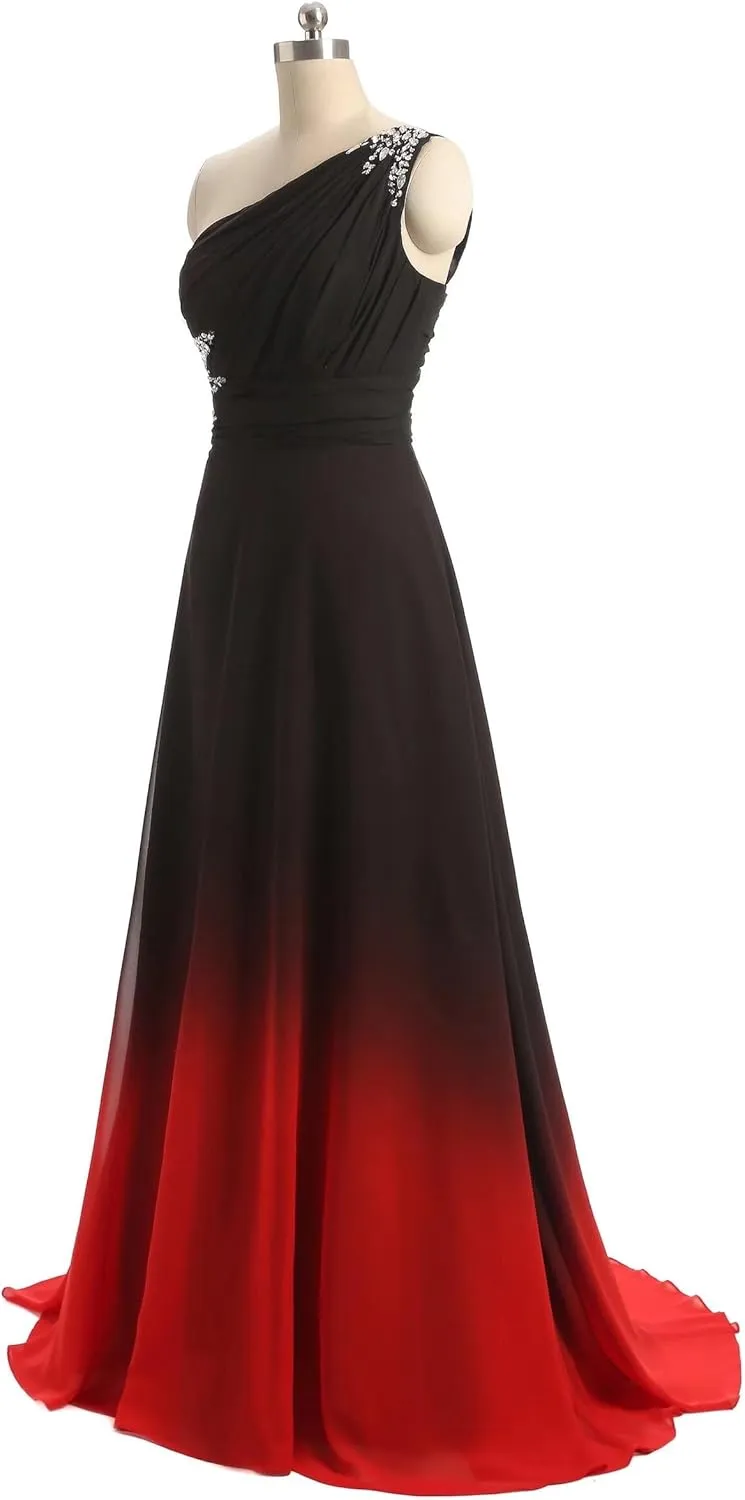 Ombre Prom Dresses for Women Long Gradient Evening Wedding Party Gowns Elegant